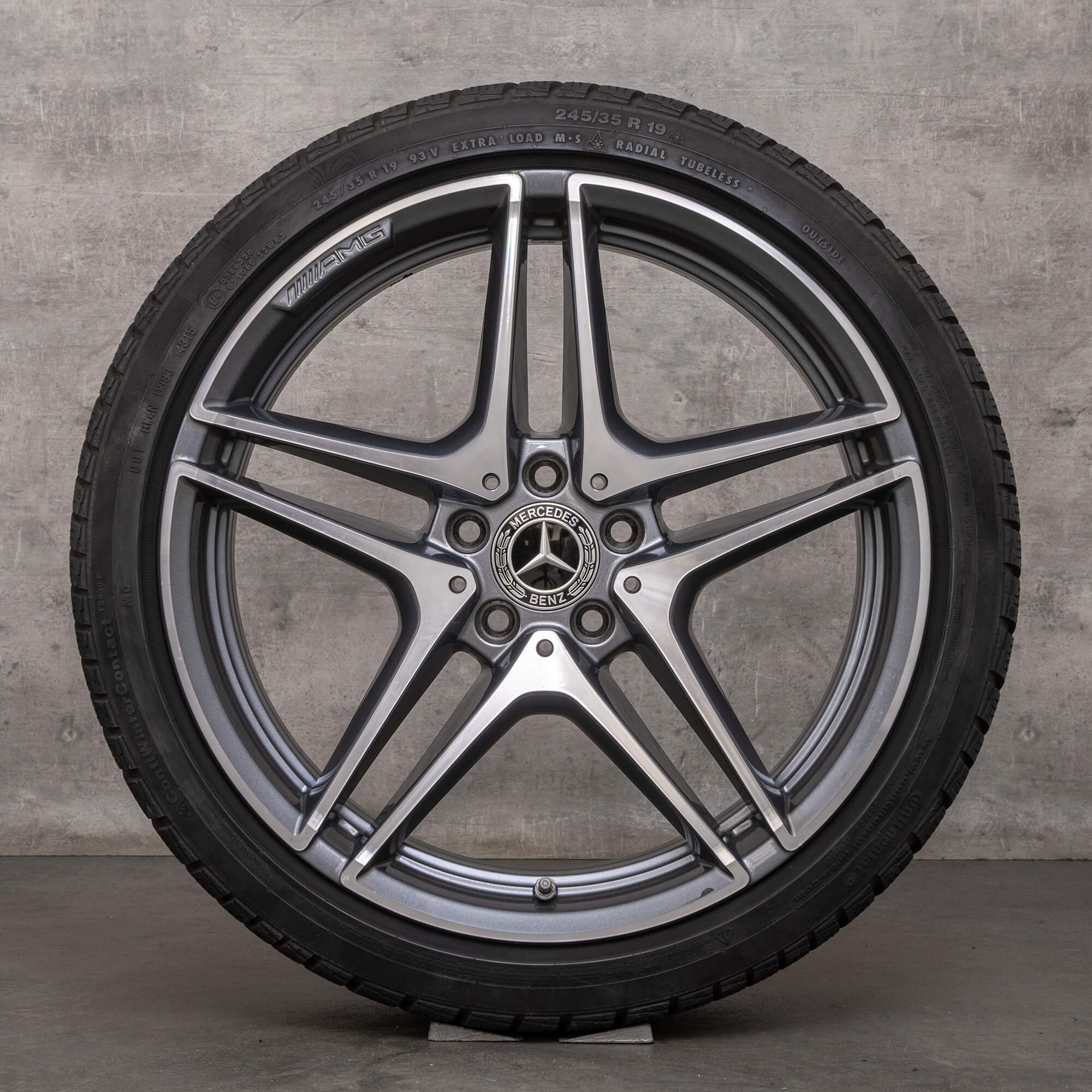 Genuine AMG Mercedes Benz Clase C C63 & S llantas de invierno 19 pulgadas W205 S205 A2054011900 A2054013600 gris himalaya torneado brillante
