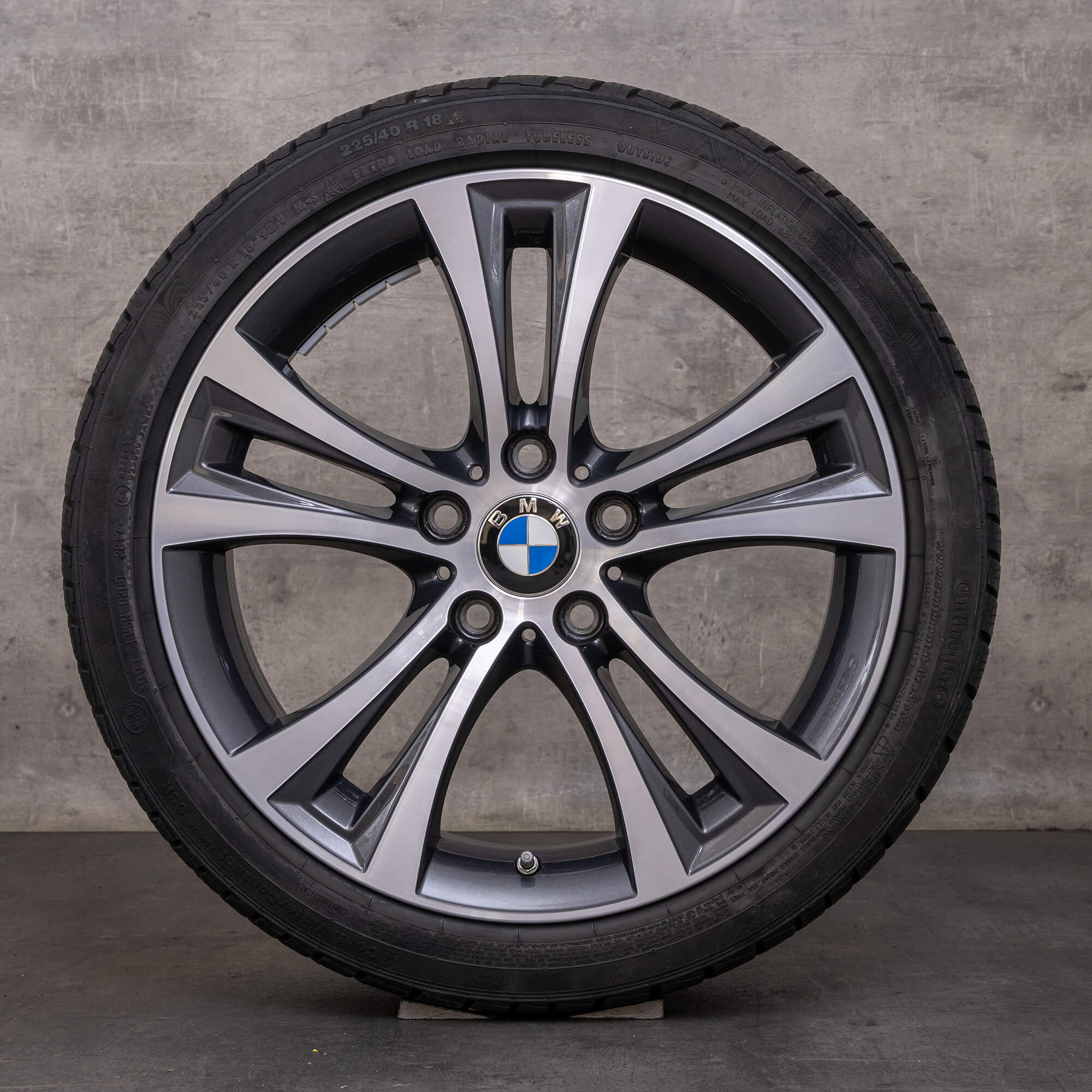 Jantes e pneus inverno originais BMW série 1 2 18 polegadas F20 F21 F22 F23 jantes estilo 384 6796210 orbit grey glossy turned