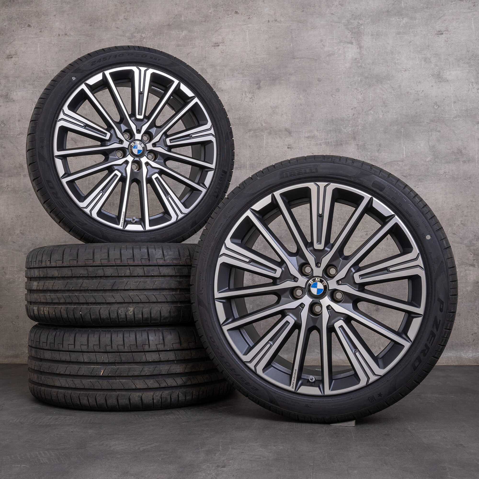 Jantes e pneus inverno originais BMW X1 iX1 X2 iX2 de 20 polegadas U11 U10 jantes 869 6898042 congeladas à meia-noite com acabamento brilhante NOVO