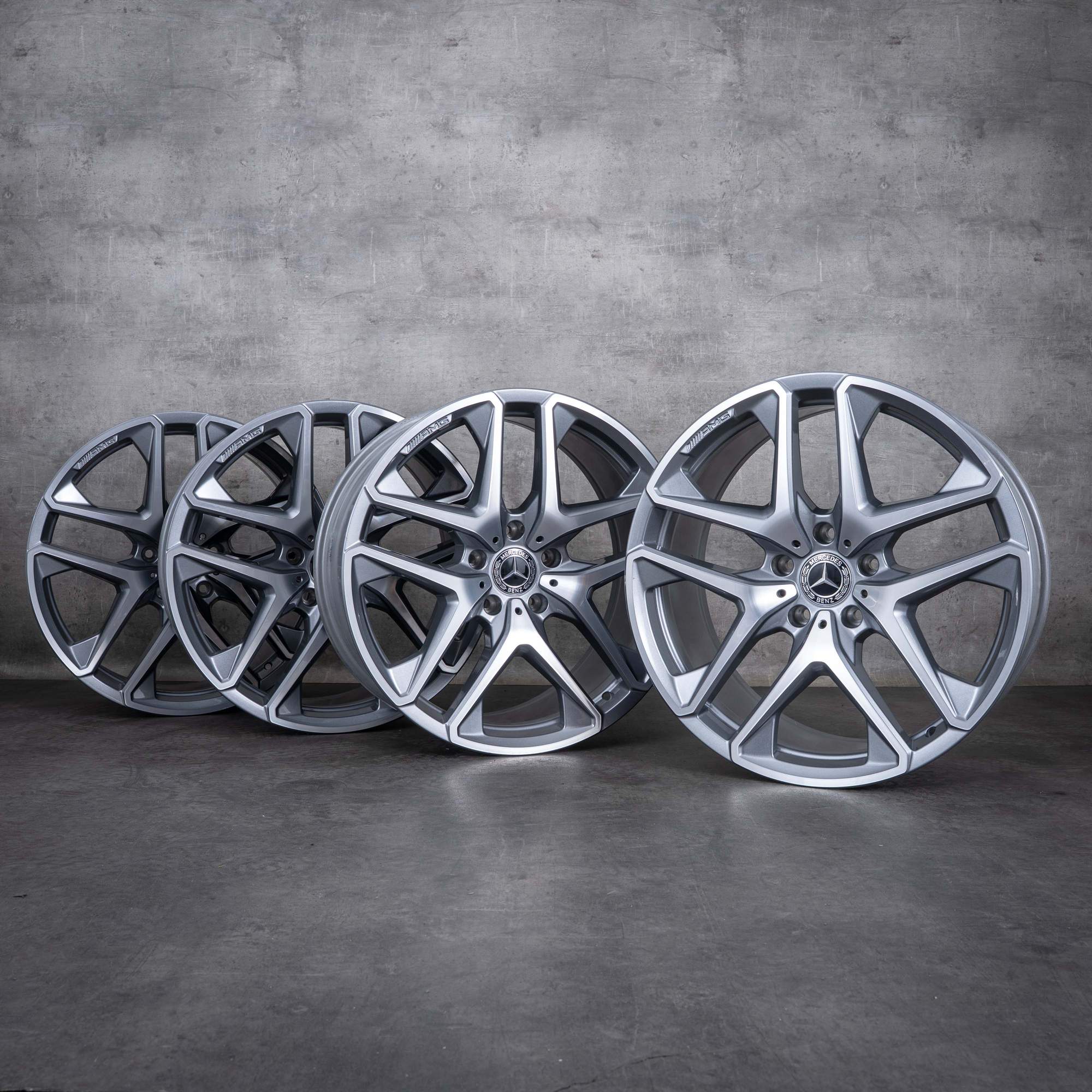 OEM Mercedes Benz G-Class G63 AMG Rims 21 inch W463A W465 A4634011900 himalaya grey polisched