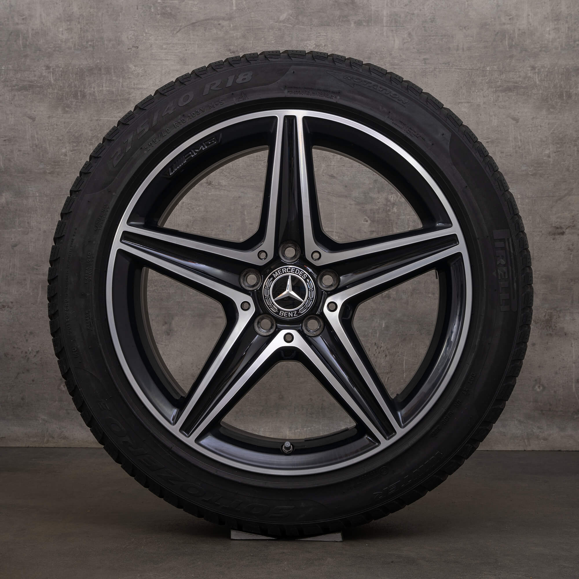 Original AMG Mercedes Benz E-Klasse Felgen 18 Zoll W213 S213 A238 C238 Winterreifen A2134011800 A2134011900 schwarz Winterräder