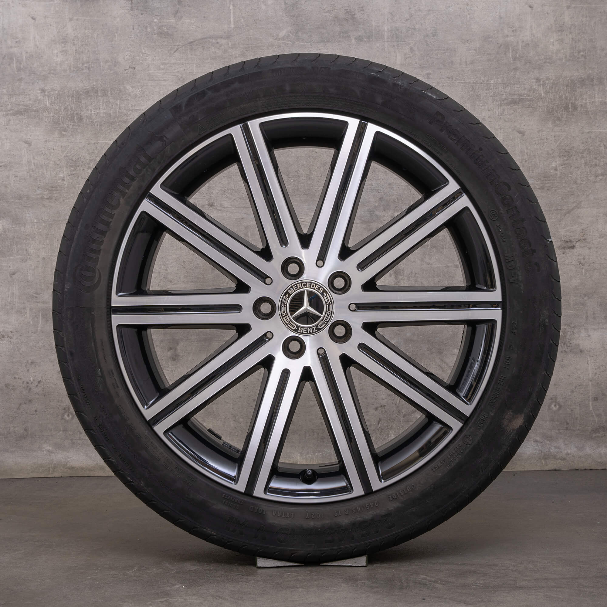 Originale Mercedes Benz V-Klasse fælge 19 tommer W447 Vito Marco Polo sommerhjul A4474015600 sort blank drejet