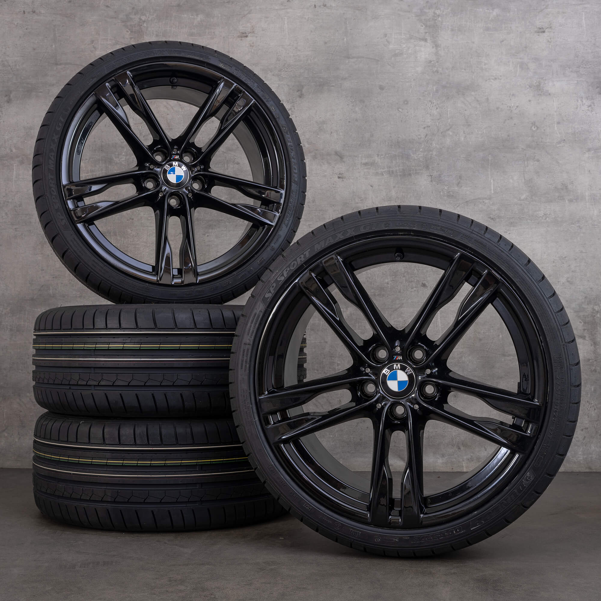 Original ráfky na auto BMW řady 5 6 20" F10 F11 F12 F13 F06 Gran Coupé letní kola styling 373 M 7843715 7843716 černá lesklá