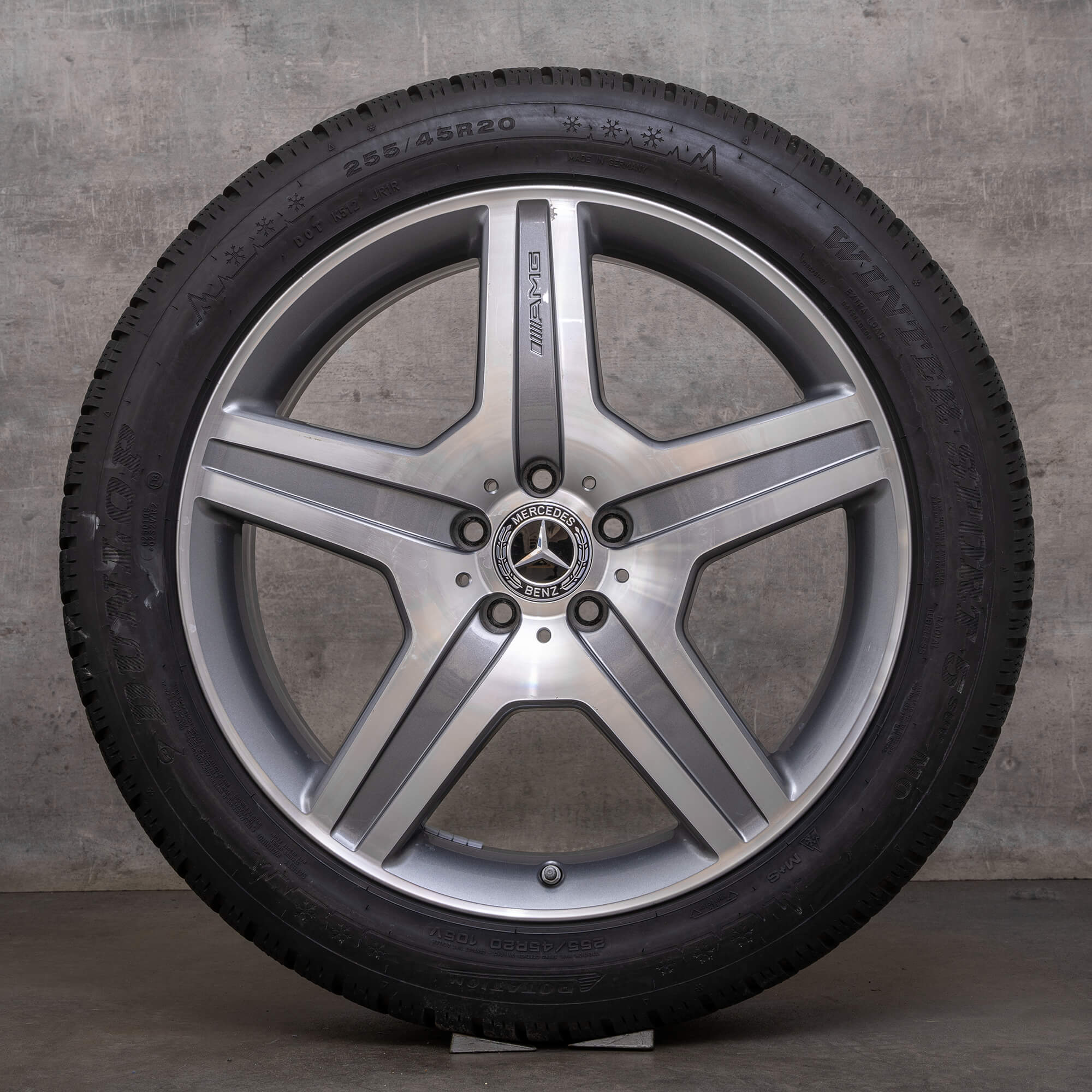 Oryginał AMG Mercedes Benz GLE 43 450 Sport koła zimowe 20 cali X166 Felgi A1664010000 himalaya grey Polerowane