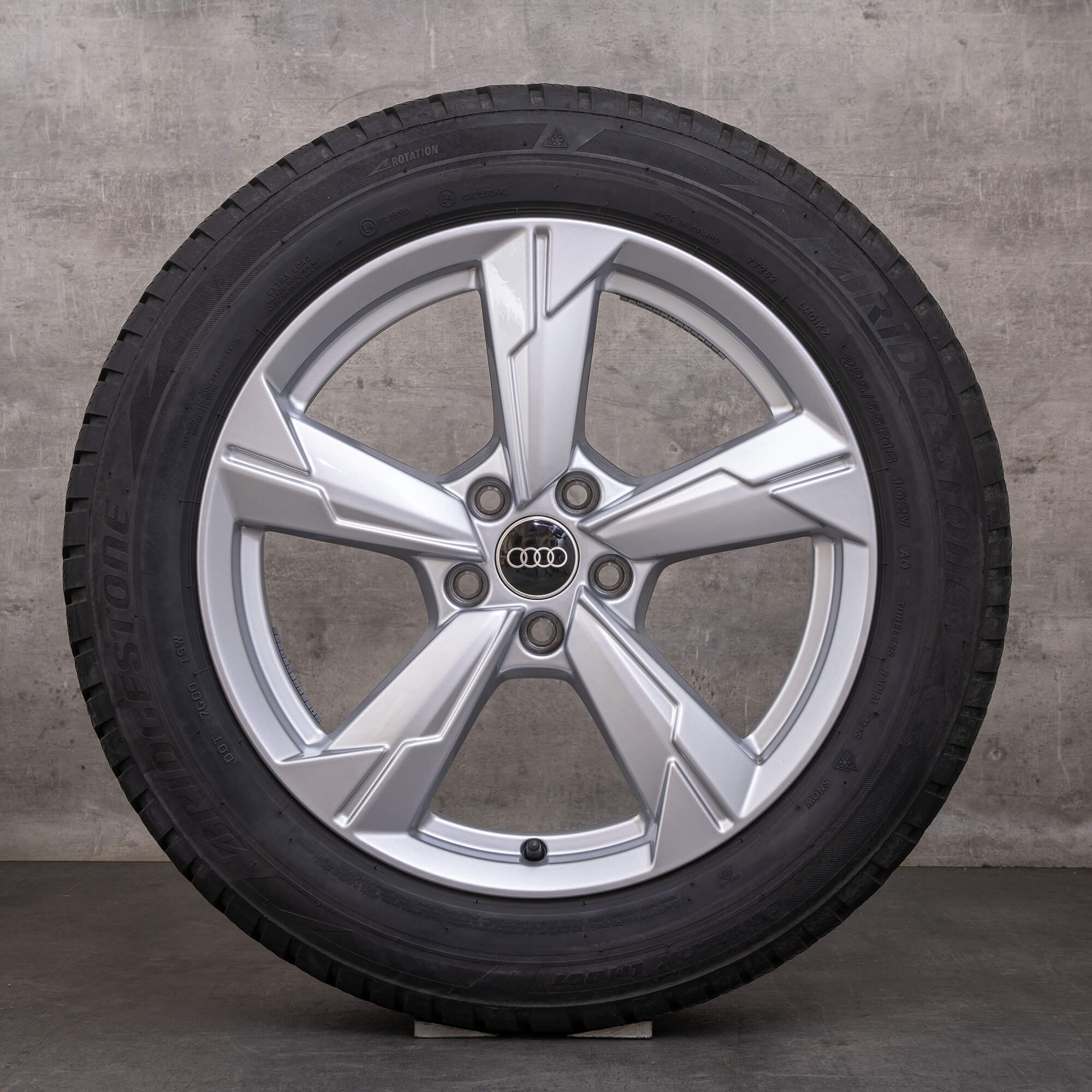 Original Audi A6 jante vară 18 inch 4K C8 4K0601025CE argintiu lucios