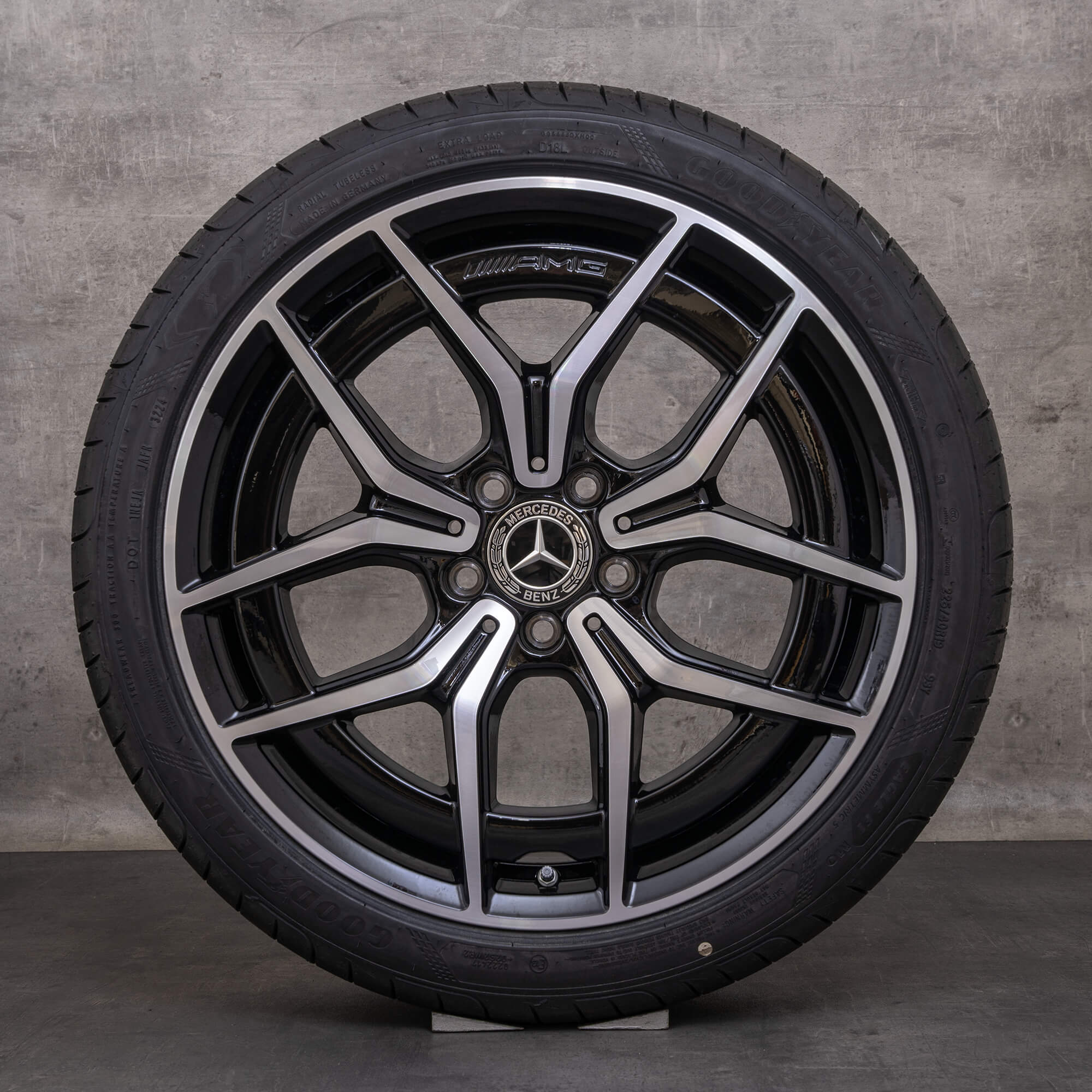 Original Mercedes Benz C-Klasse AMG Felgen 19 Zoll W206 S206 Sommerräder A2064016700 A2064016800 schwarz glanzgedreht