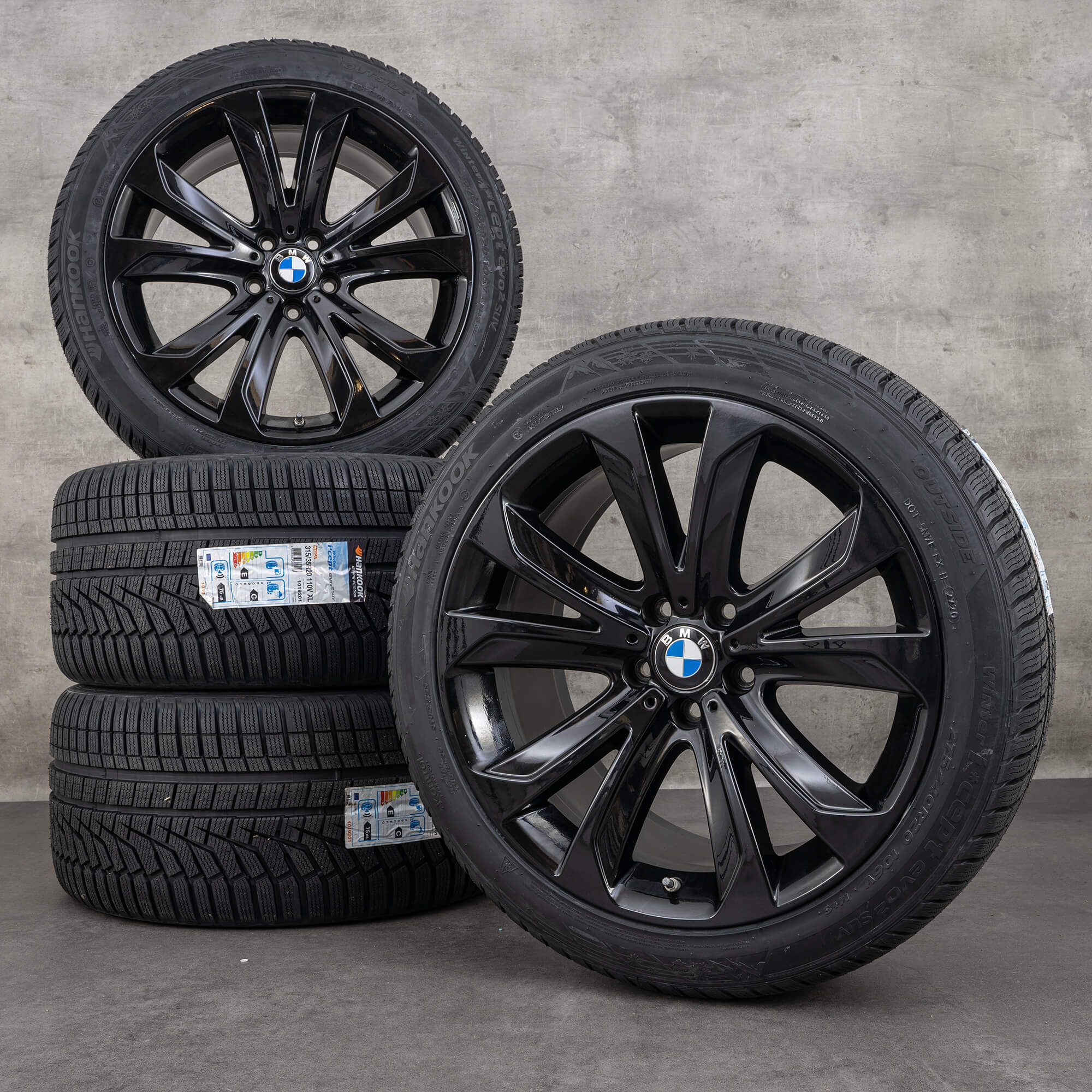 OEM BMW X5 X6 snow tire packages 20 inch F15 E70 F16 Rims Styling 491 6858527 6858528 jet black