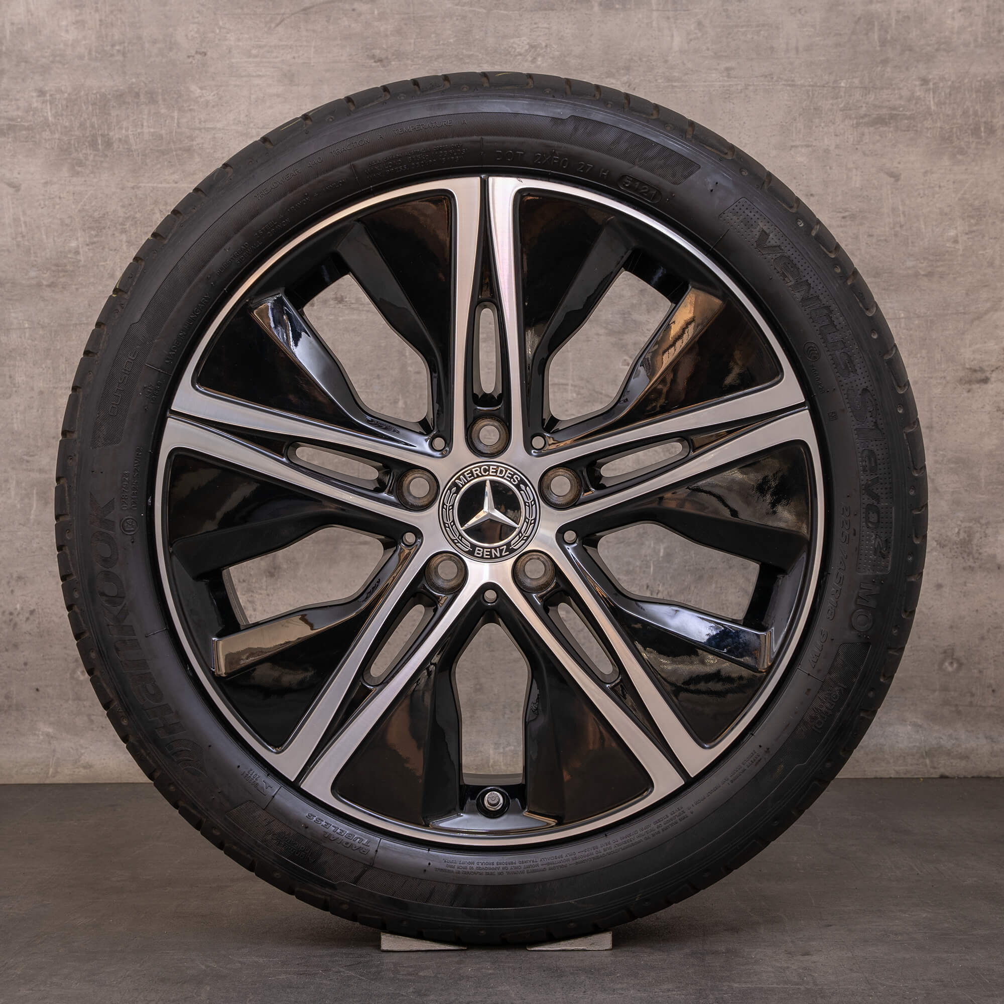 Orijinal Mercedes Benz A B Sınıfı CLA kış jant lastik 18 inç W177 V177 W247 C118 X118 jantlar A1774010500 siyah parlak tornalanmış