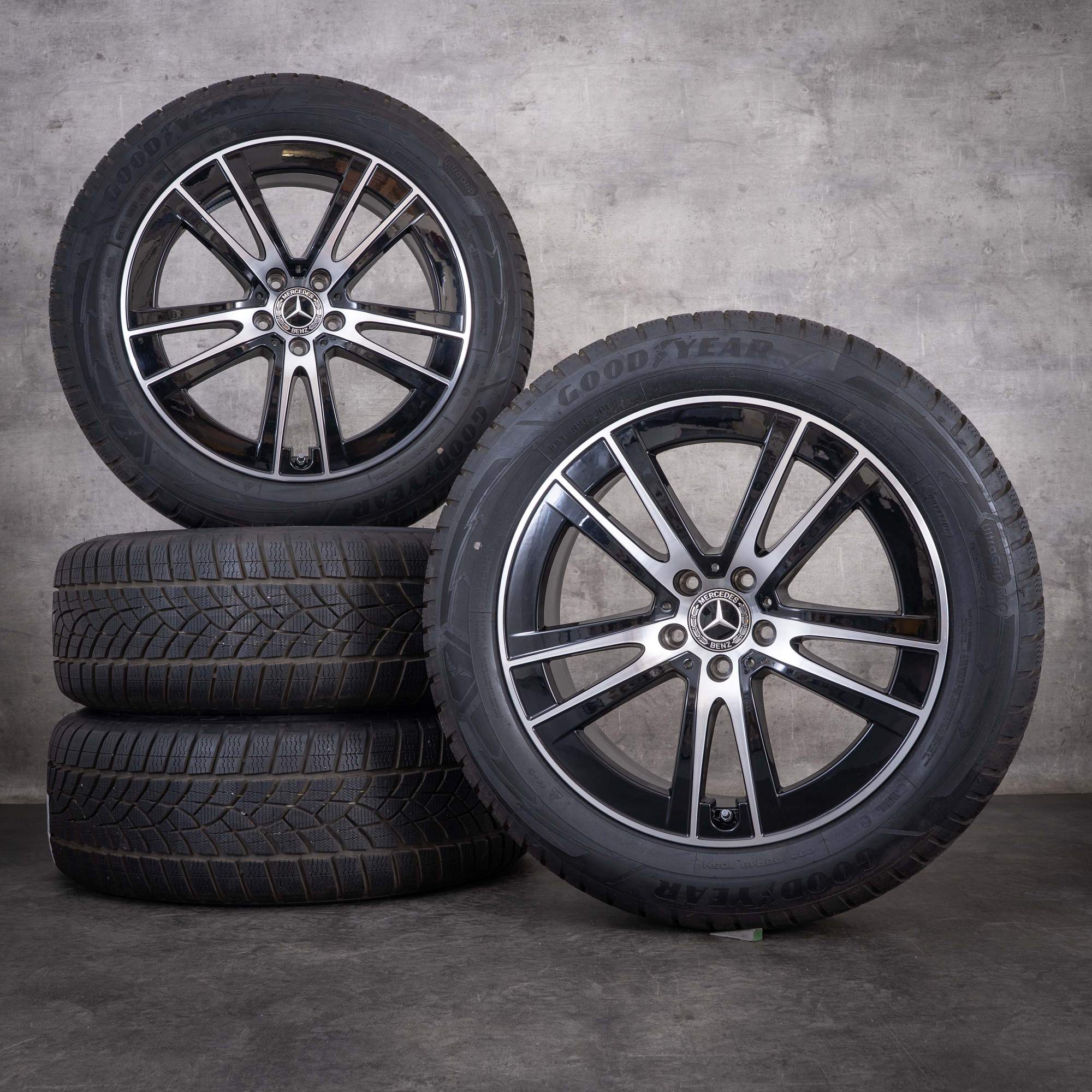 Oryginalne koła zimowe Mercedes-Benz GLC 19 cali C254 X254 A2544015700 czarne z efektem diamond cut