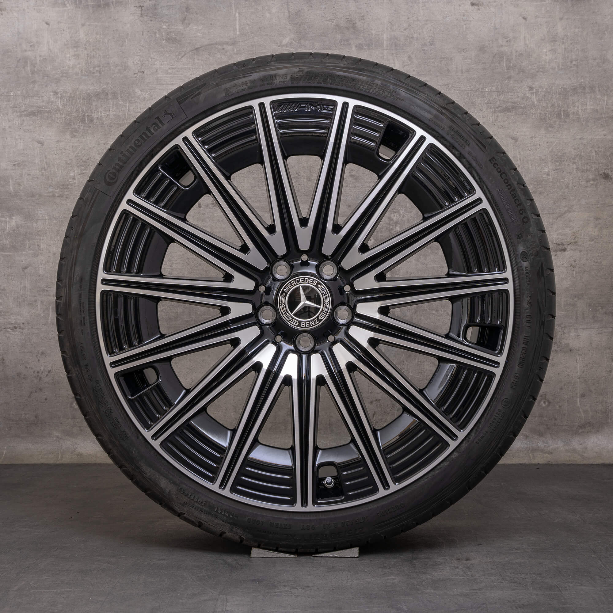 Originale Mercedes Benz E-Klasse hjul 21 tommer W214 S214 sommerhjul A2144010700 A2144010800 sort blank drejet