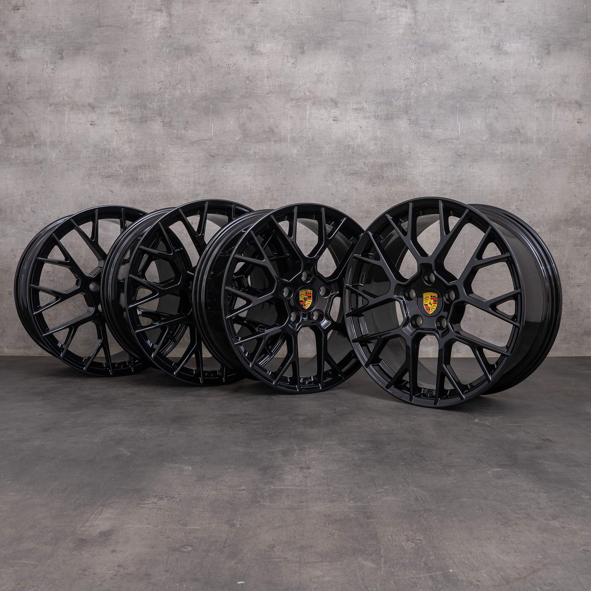 Originele Porsche 911 velgen 20 inch 992 I RS Spyder 992601025F 992601025G zwart glans NIEUW
