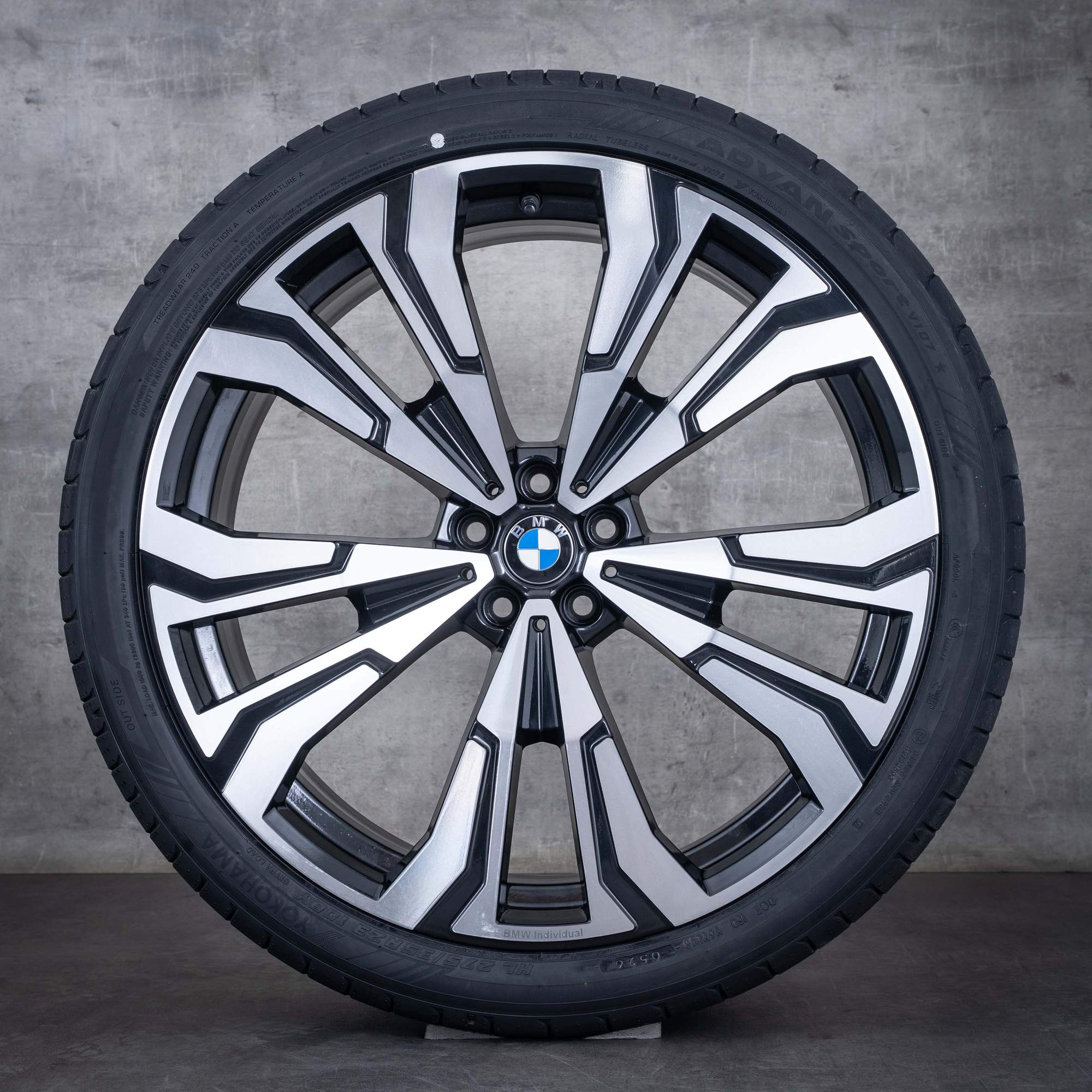 Jantes originais BMW X7 de 23 polegadas G07 jantes verão styling 914 Individual 7916264 7916269 jet black polido virado