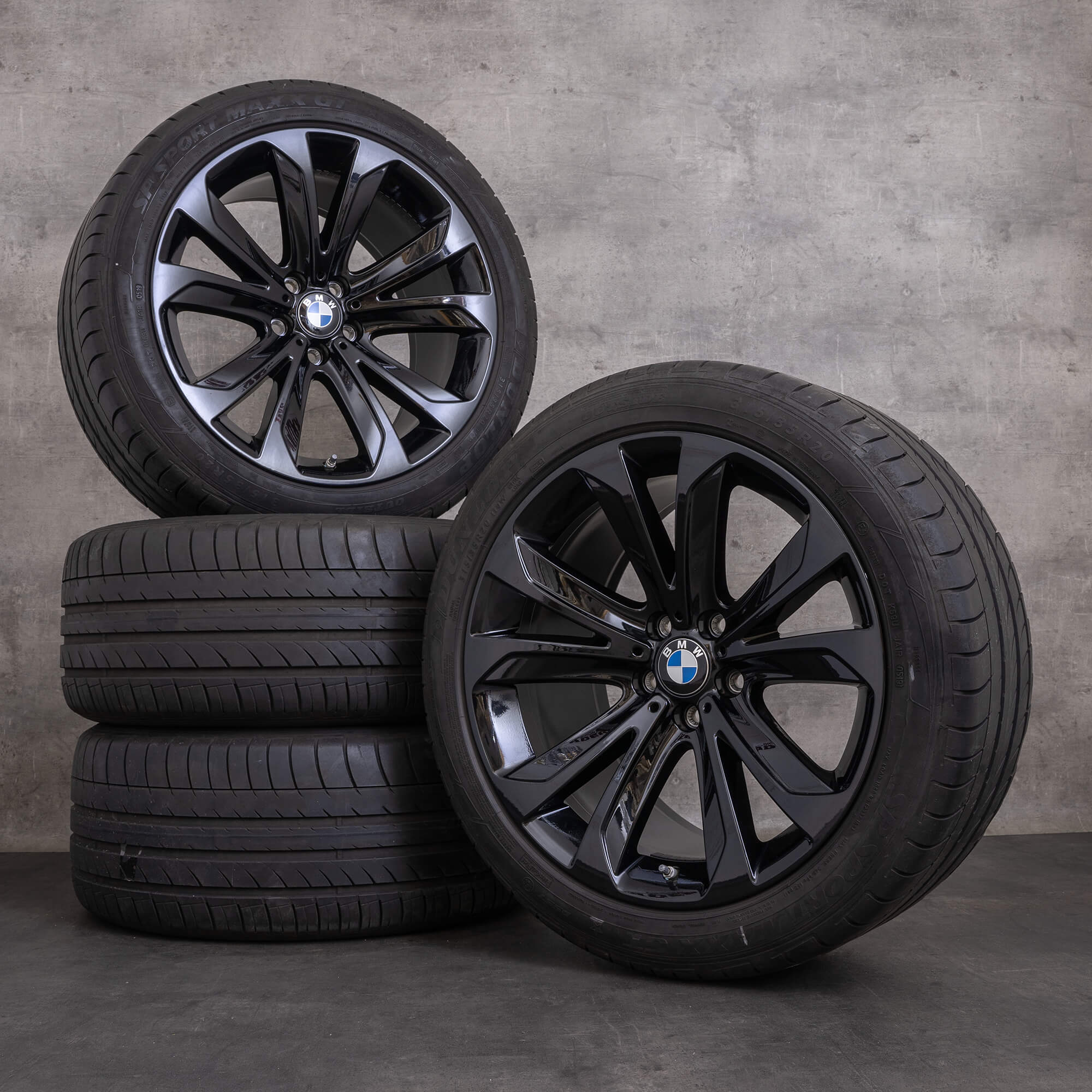 OEM BMW X5 X6 Rims 20 inch F15 E70 F16 Summer wheels Styling 491 6858527 6858528 jet black