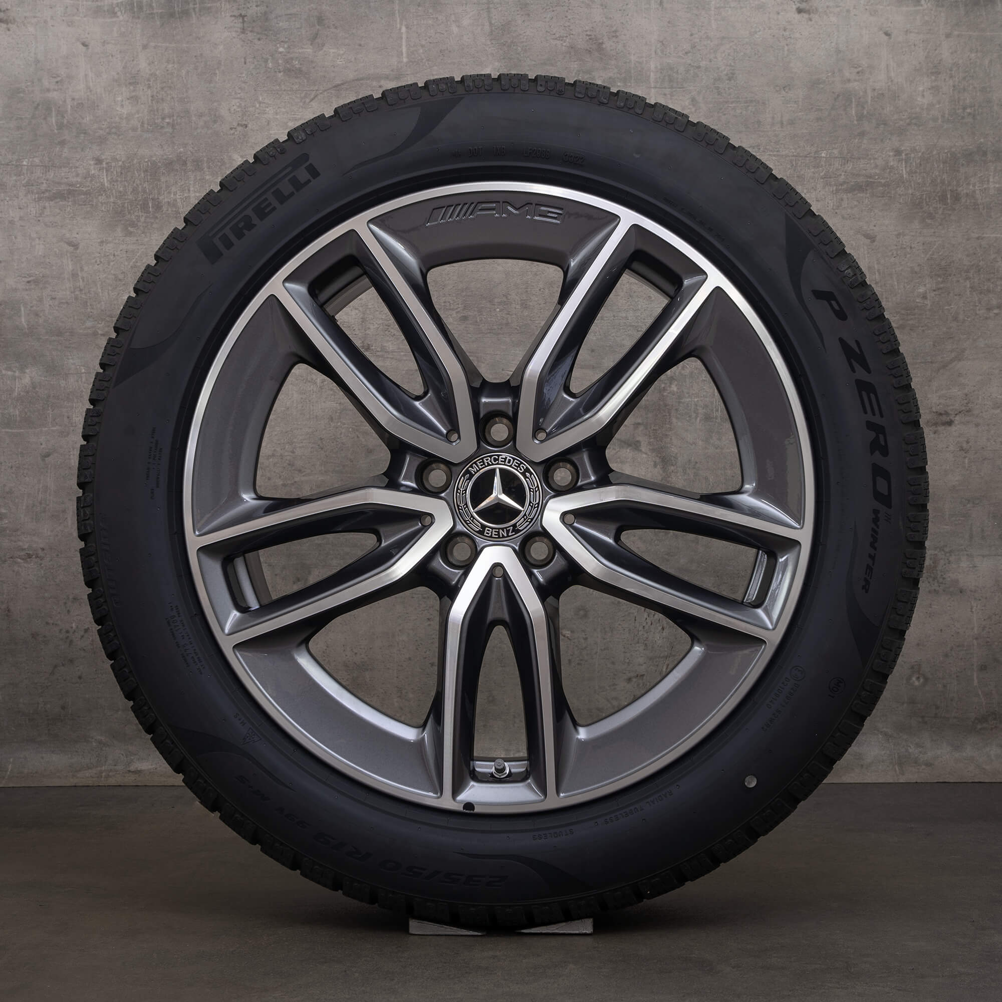 Originale Mercedes Benz GLA GLB AMG felger 19 tommer 35 45 & S H247 X247 vinterhjul A2474011800 himalaya grå frontpolert NY