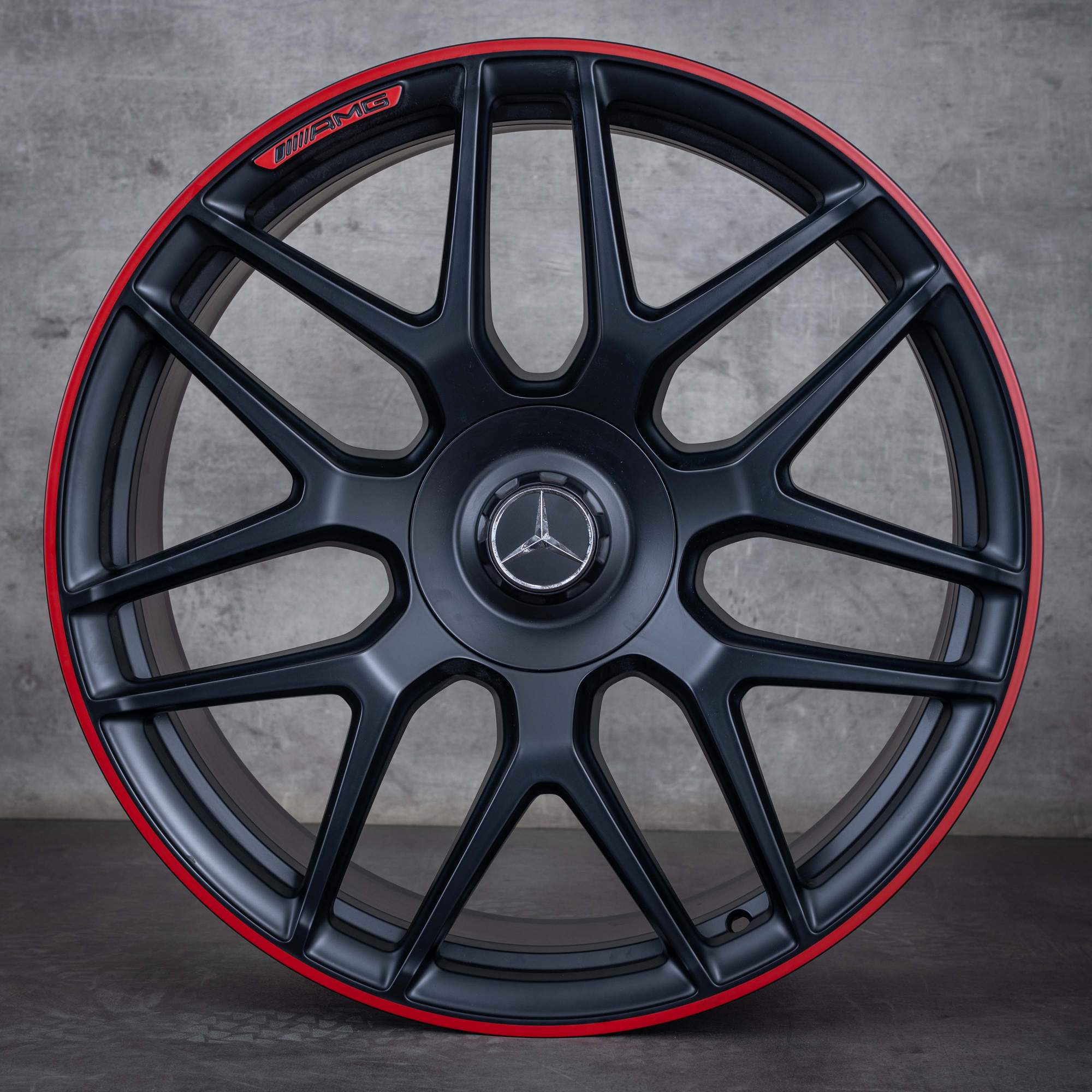 OEM Mercedes Benz G-Class G63 AMG Rim 22 inch W465 W463A A4634012000 black red matt NEW