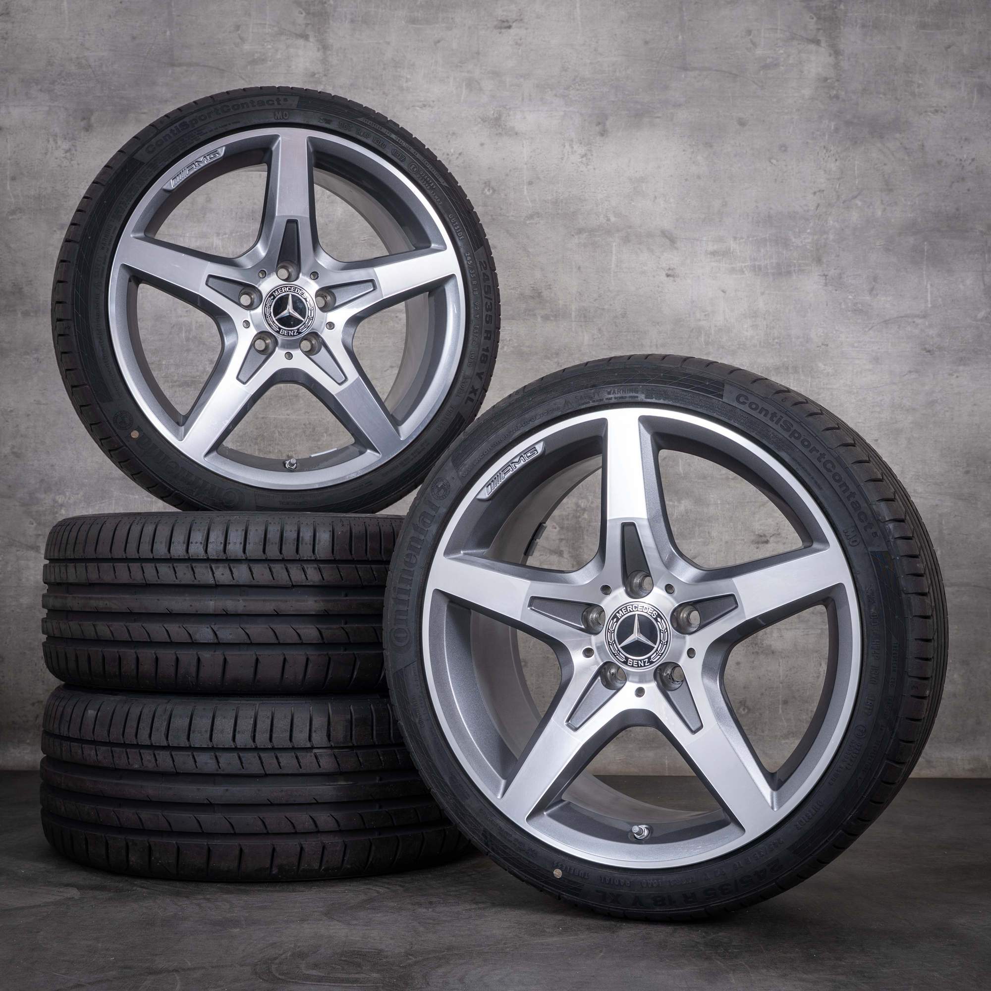 Jante originale Mercedes-Benz SLK SLC AMG de 18 inci R172, jante vară A1724012602 A1724012702, culoare gri Himalaya, diamantate