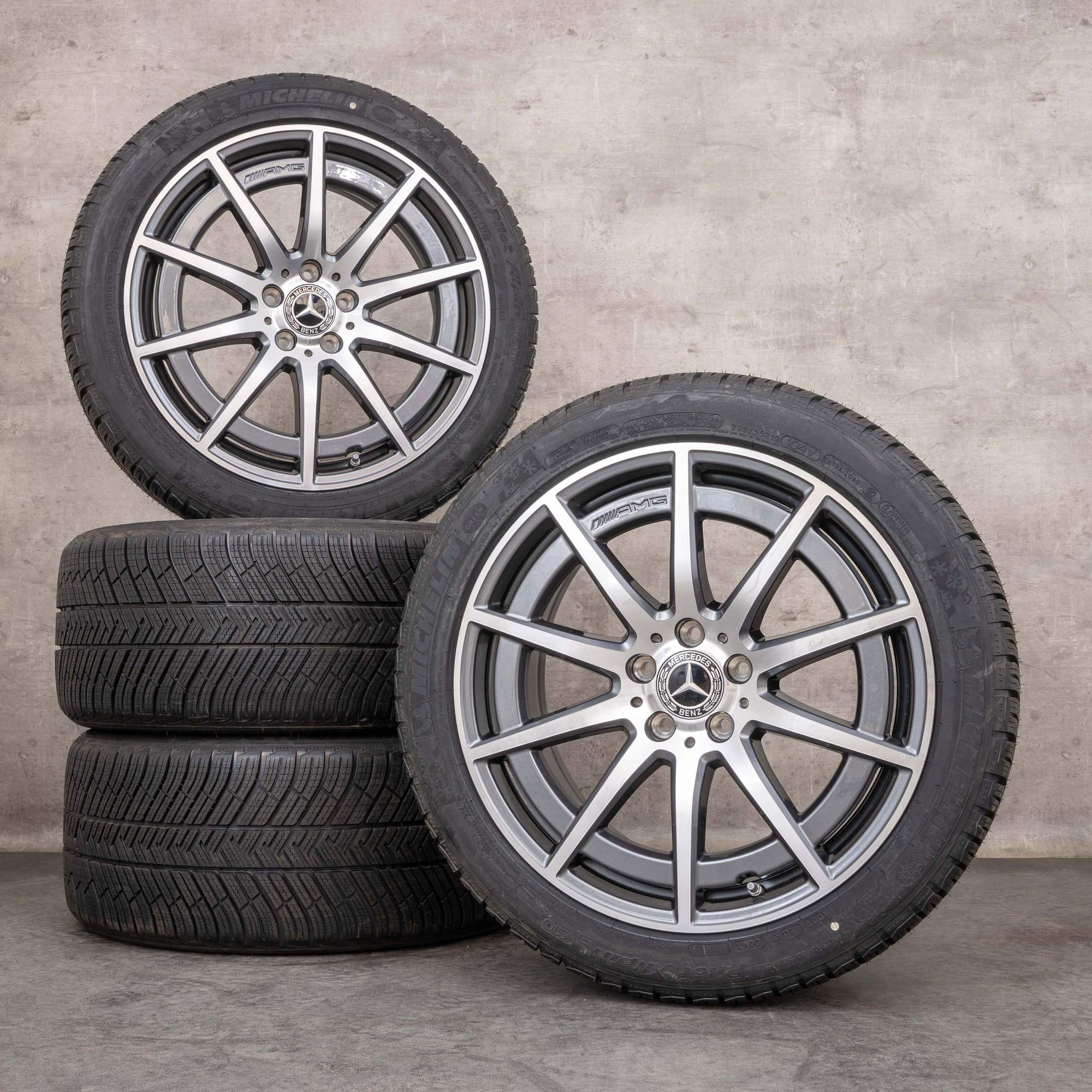 Alkuperäiset Mercedes Benz E-sarja AMG E63 & S-sarja vanteet 19 tuuman W213 S213 kesäpyörät A2134016900 A2134017000 himalaya grey kiillotettu