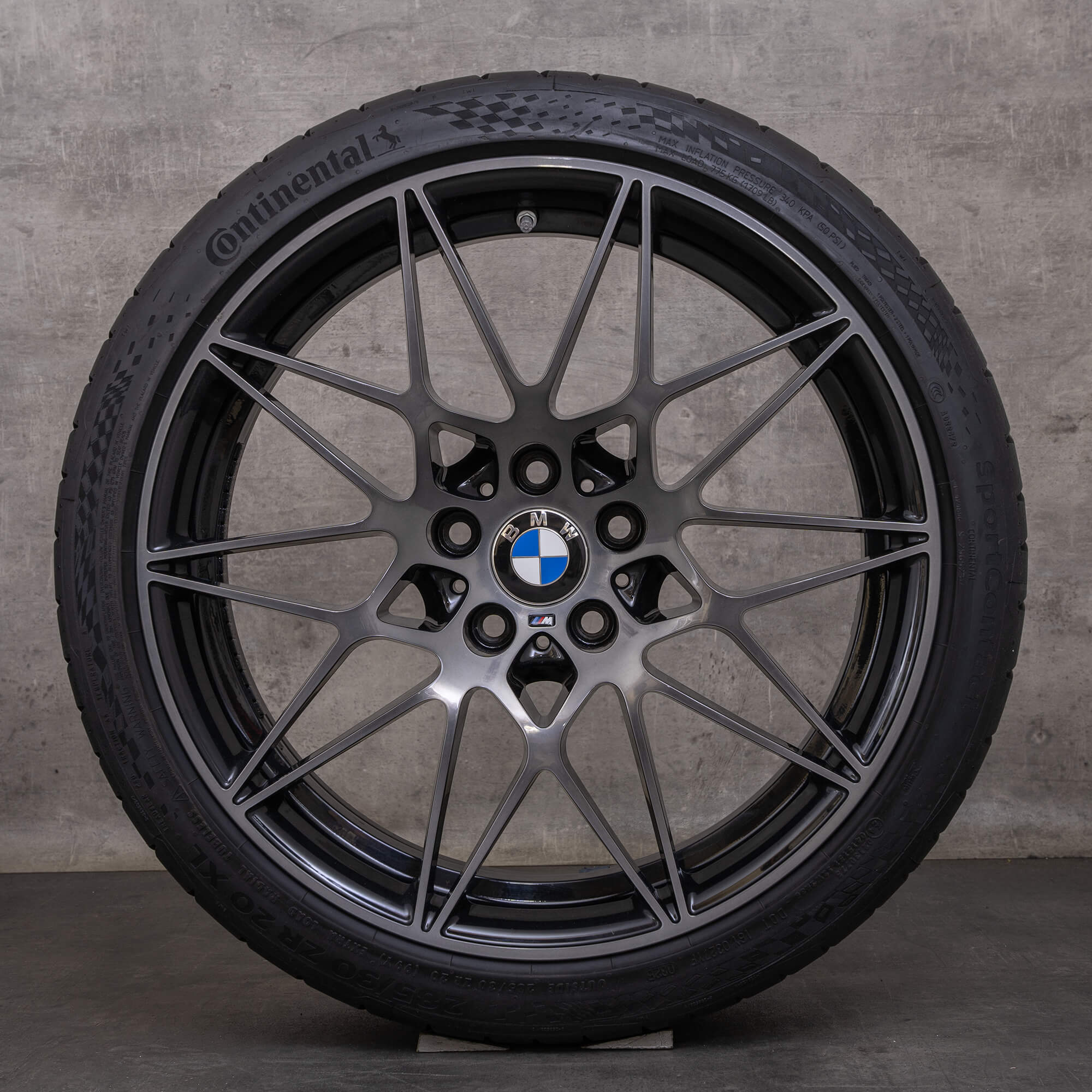 Jantes originais BMW M3 M4 de 20 polegadas F80 F82 F83 jantes verão styling 666 M 2287500 2287501 preto brilhante torneado