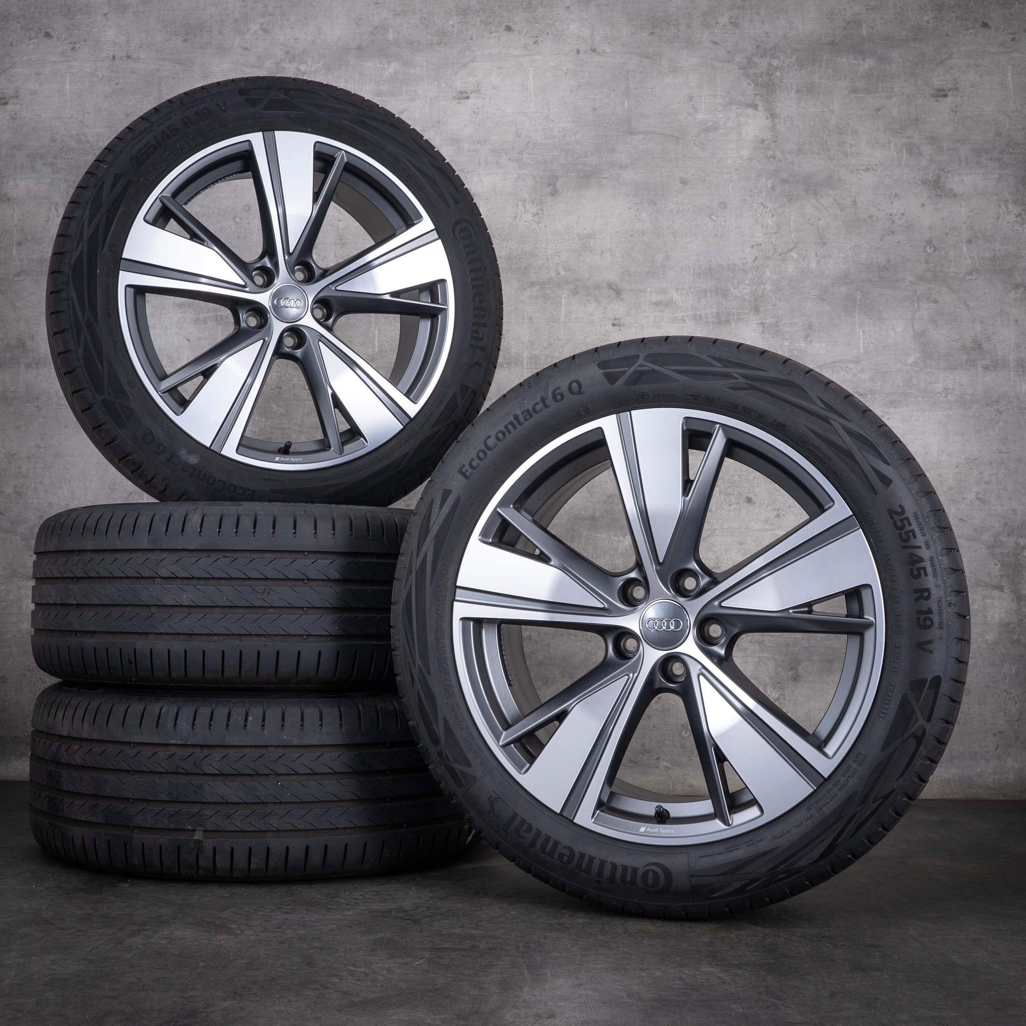 Original Audi Q3 & Sportback Winterräder 19 Zoll FJ Felgen 83H601025AB grau seidenmatt glanzgedreht