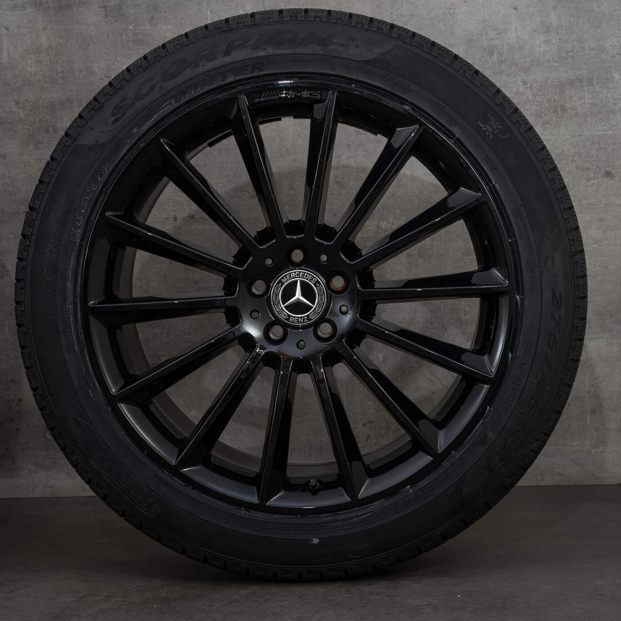 Oryginalne koła zimowe Mercedes Benz GLE AMG 21 cali W167 V167 Felgi A1674013400 A1674013500 czarny błyszczący