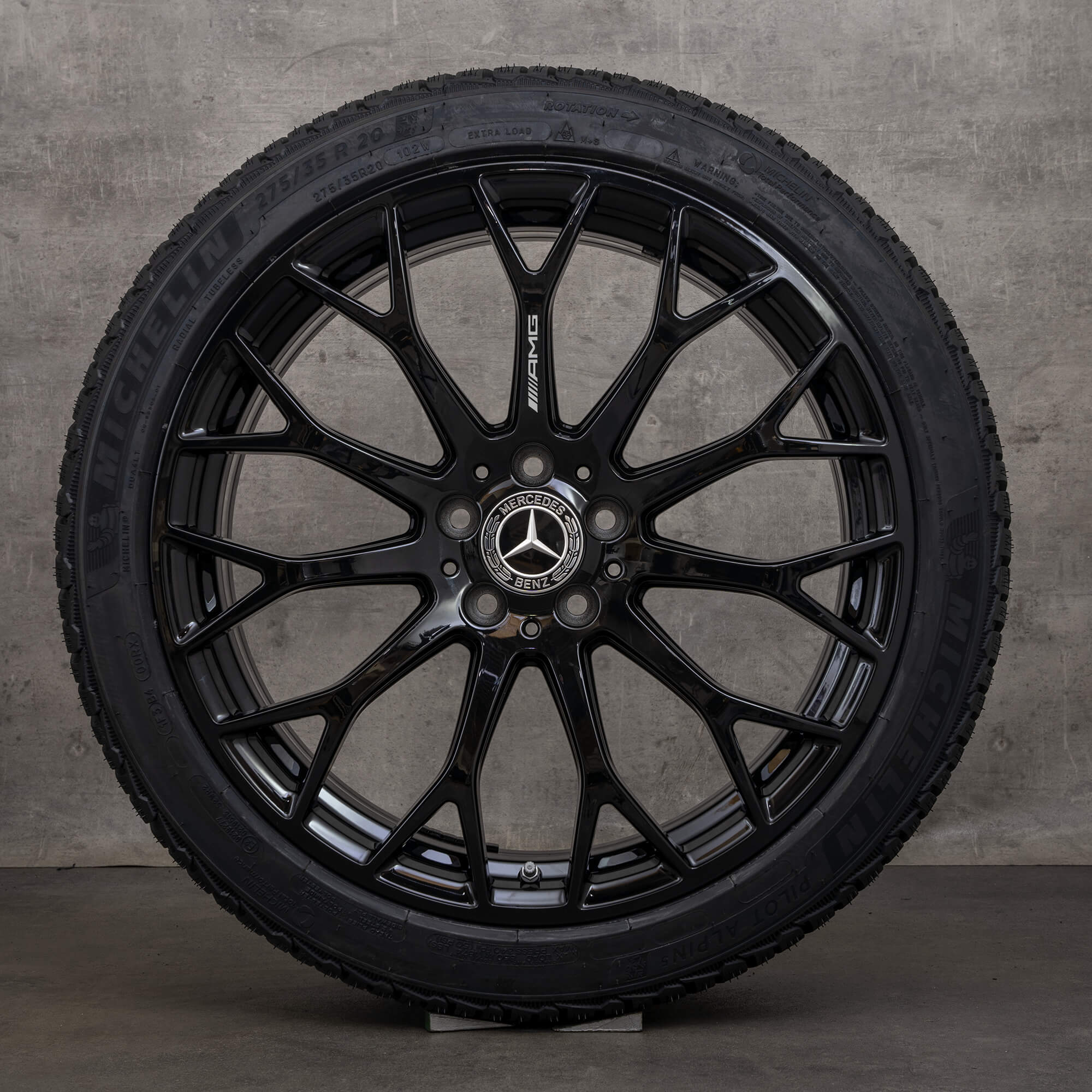 Originale Mercedes Benz C-Klasse C63 & S AMG vinterhjul 20 tommers W206 S206 felger A2064013100 A2064013200 svart blank