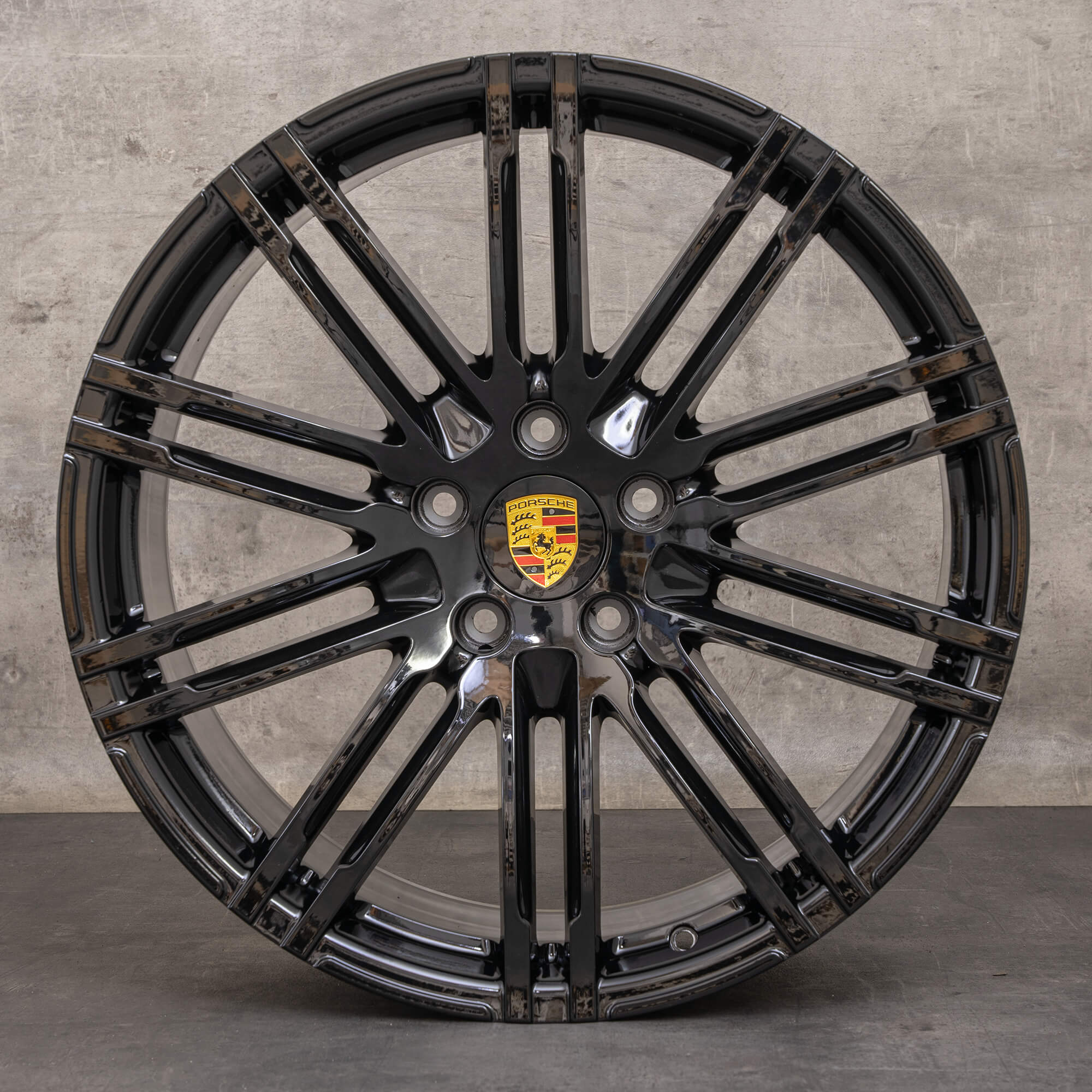 Oryginalne felgi Porsche Cayenne 21 cali S 958 Turbo III letnie koła 7P5601025AE czarny błyszczący