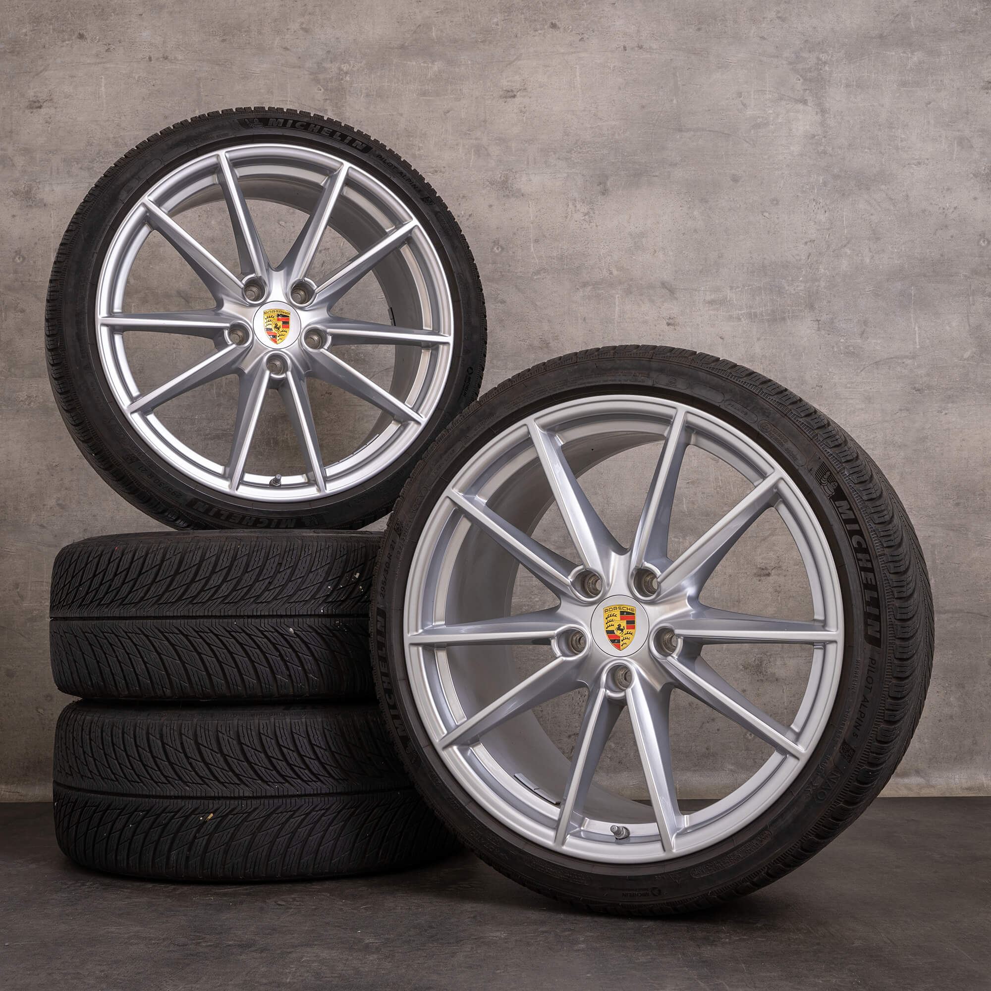 OEM Porsche 911 snow tire packages 20 21 inch 992 I rims 992601025C 992601025E silver glossy