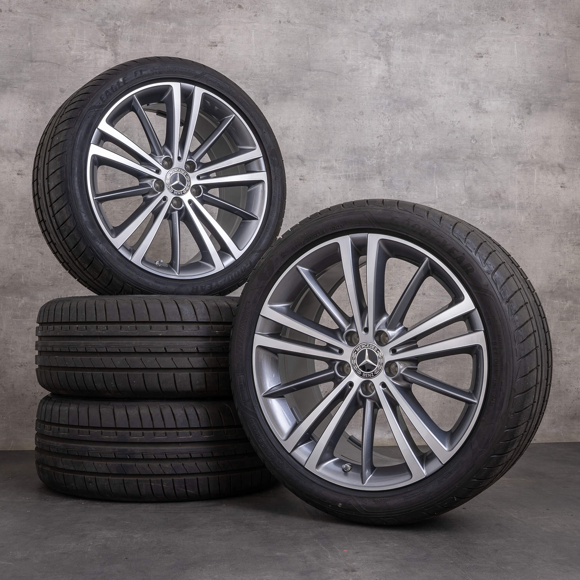 OEM Mercedes Benz CLS AMG rims 19 inch C257 Sommerrder A2574010300 A2574010400 himalaya gray glossy turned