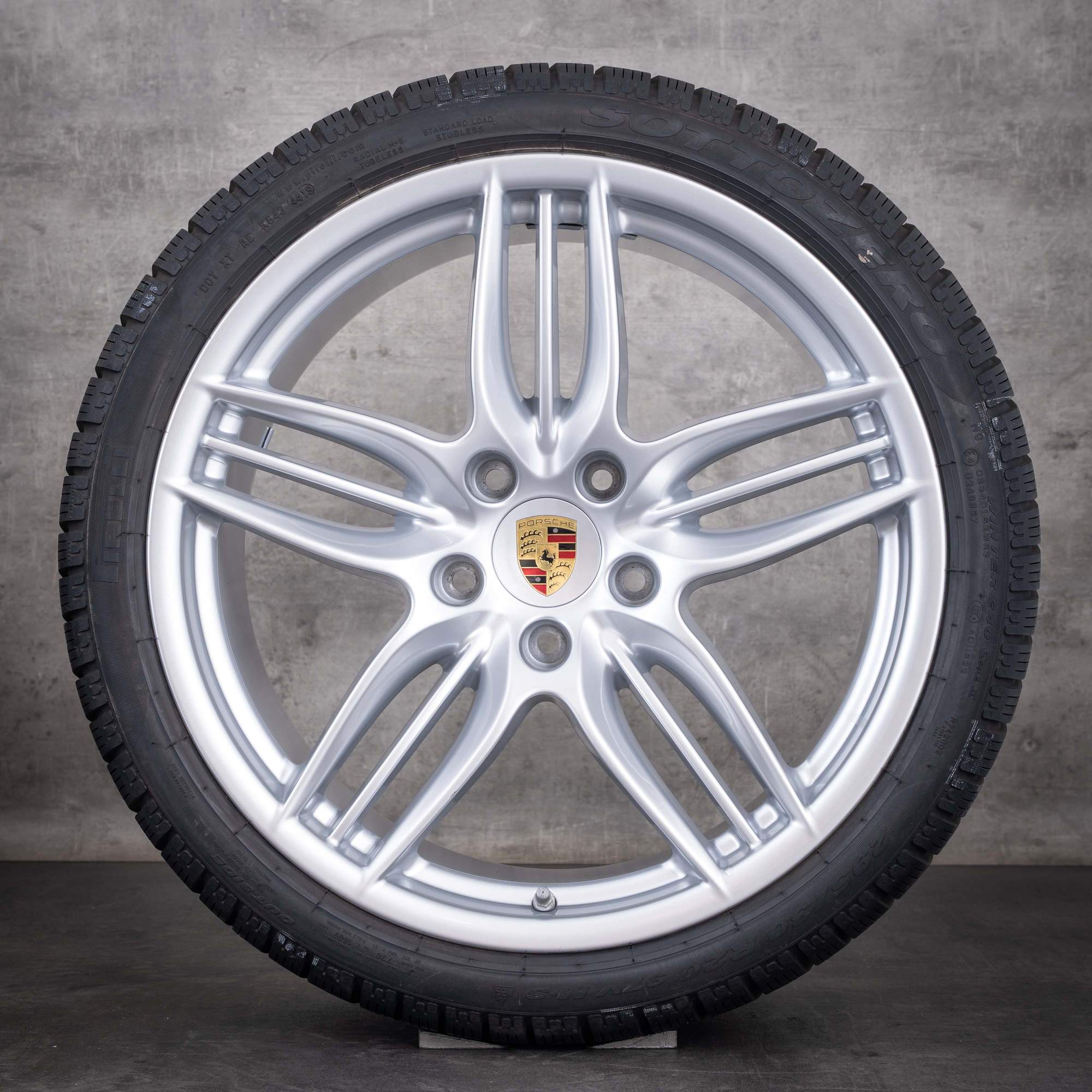 Jante originale Porsche 991 I anvelope de iarnă 20 inch C2 C4 coduri 99136216132 99136216633 design sport argintiu lucios