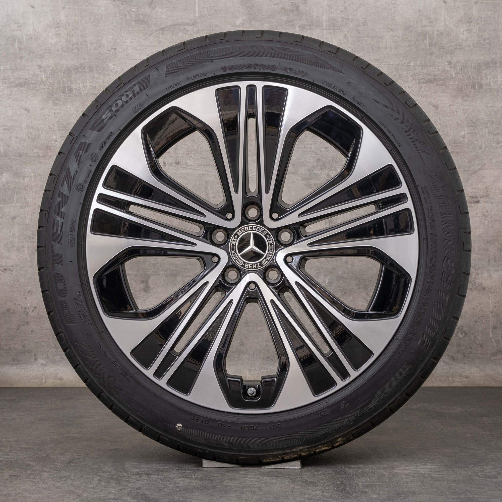 Jante originale Mercedes Benz E-Class 19 inch W214 S214 Anvelope de vară A2144012300 negru Lucios