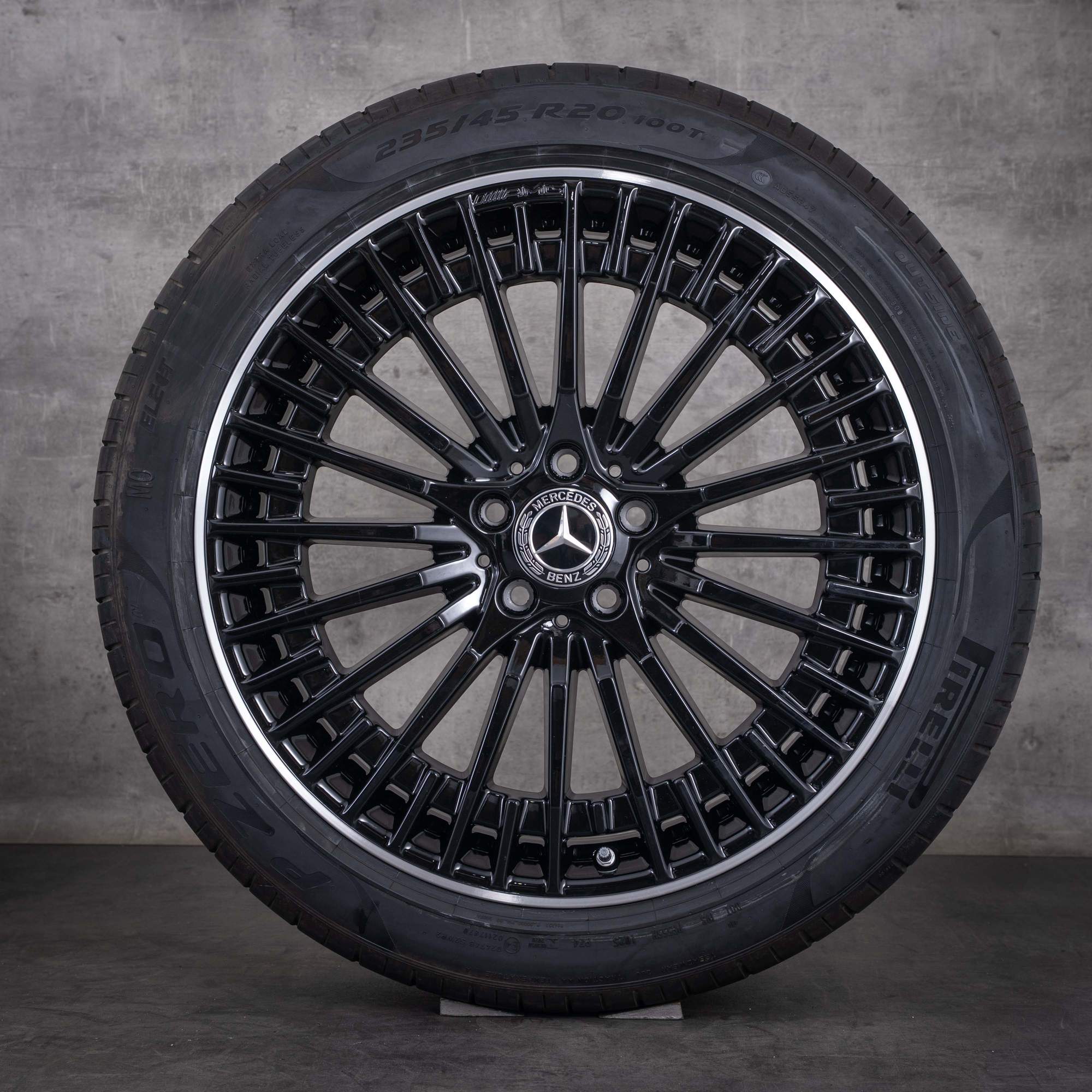 OEM Mercedes-Benz EQA EQB AMG winter wheels 20inch H243 X243 rims A2434010600 black diamond cut edges - wheel 1 of 4