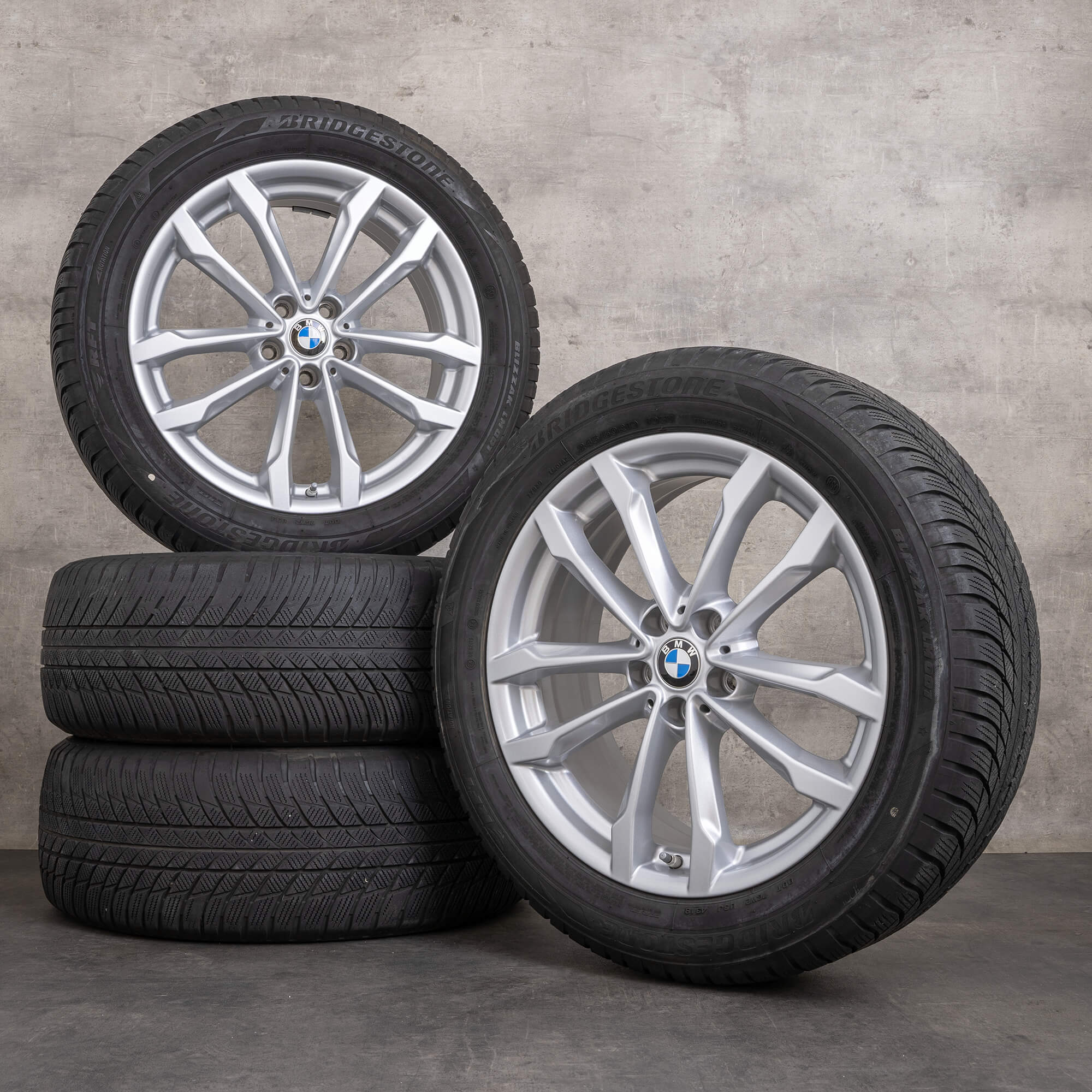 Original BMW X3 X4 vinterhjul 19 tommer G01 G02 fælge styling 691 6877325 sølv