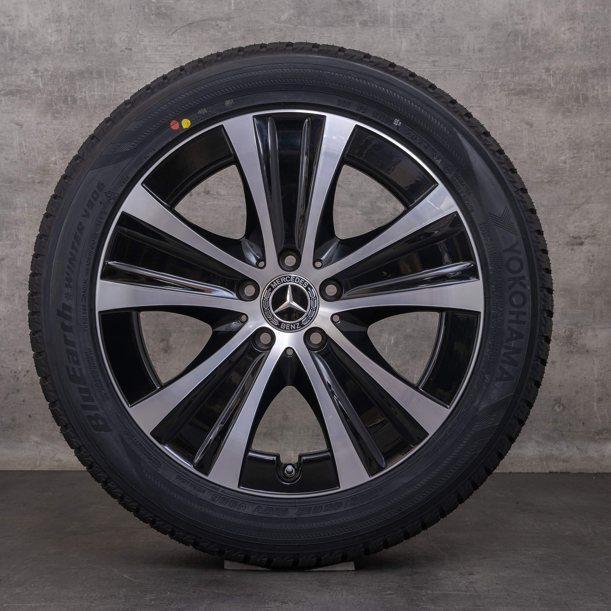 Orijinal Mercedes Benz E-Serisi kış jant lastik 18 inç W213 S213 C238 A238 jantlar A2134013700 siyah parlak tornalanmış