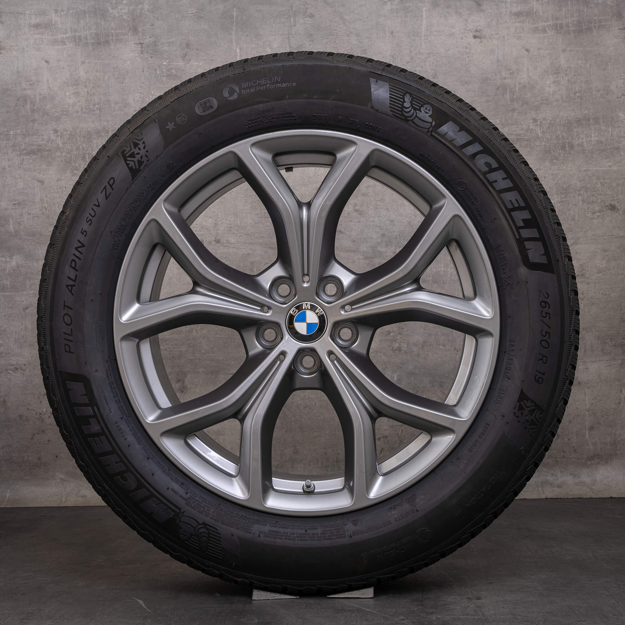 Original zimní pneu s disky BMW X5 X6 19" G05 G06 ráfky na auto styling 735 6883752 ferric grey