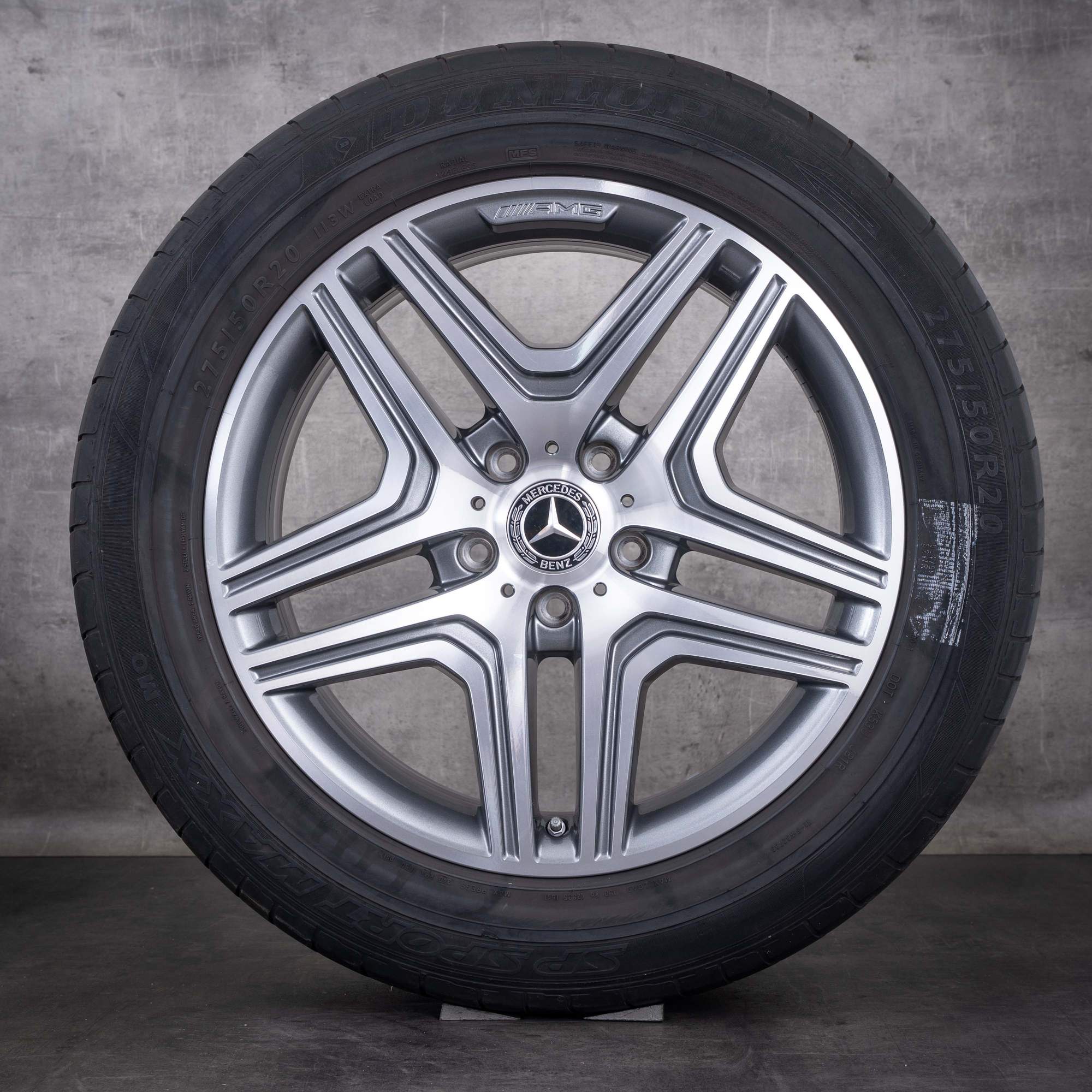 Alkuperäiset Mercedes-Benz G-sarjan G63 G65 AMG -vanteet 20 tuumaa W463 kesärenkaat A4634013002 himalaya grey diamond cut
