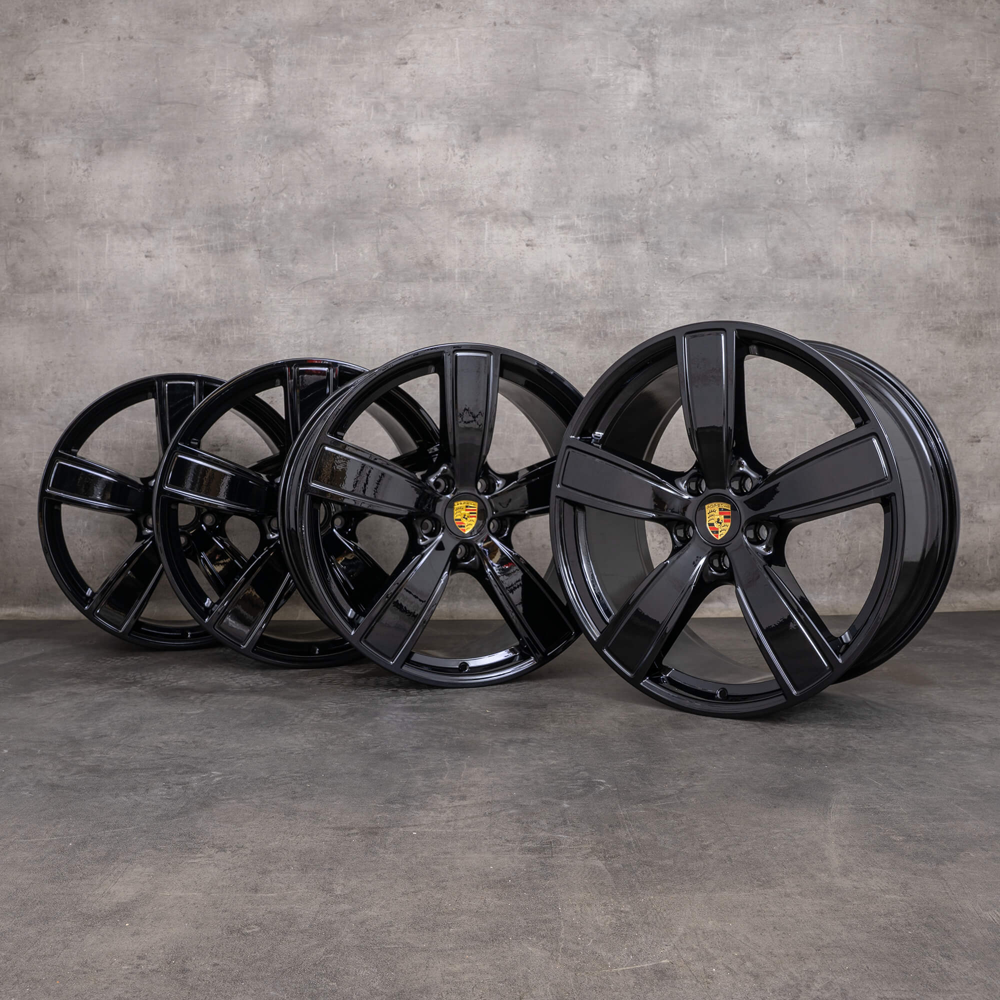 Jantes d'origine Porsche Cayenne 22 pouces 9YA Sport Classic 9Y0601025AP 9Y0601025AQ noir brillant