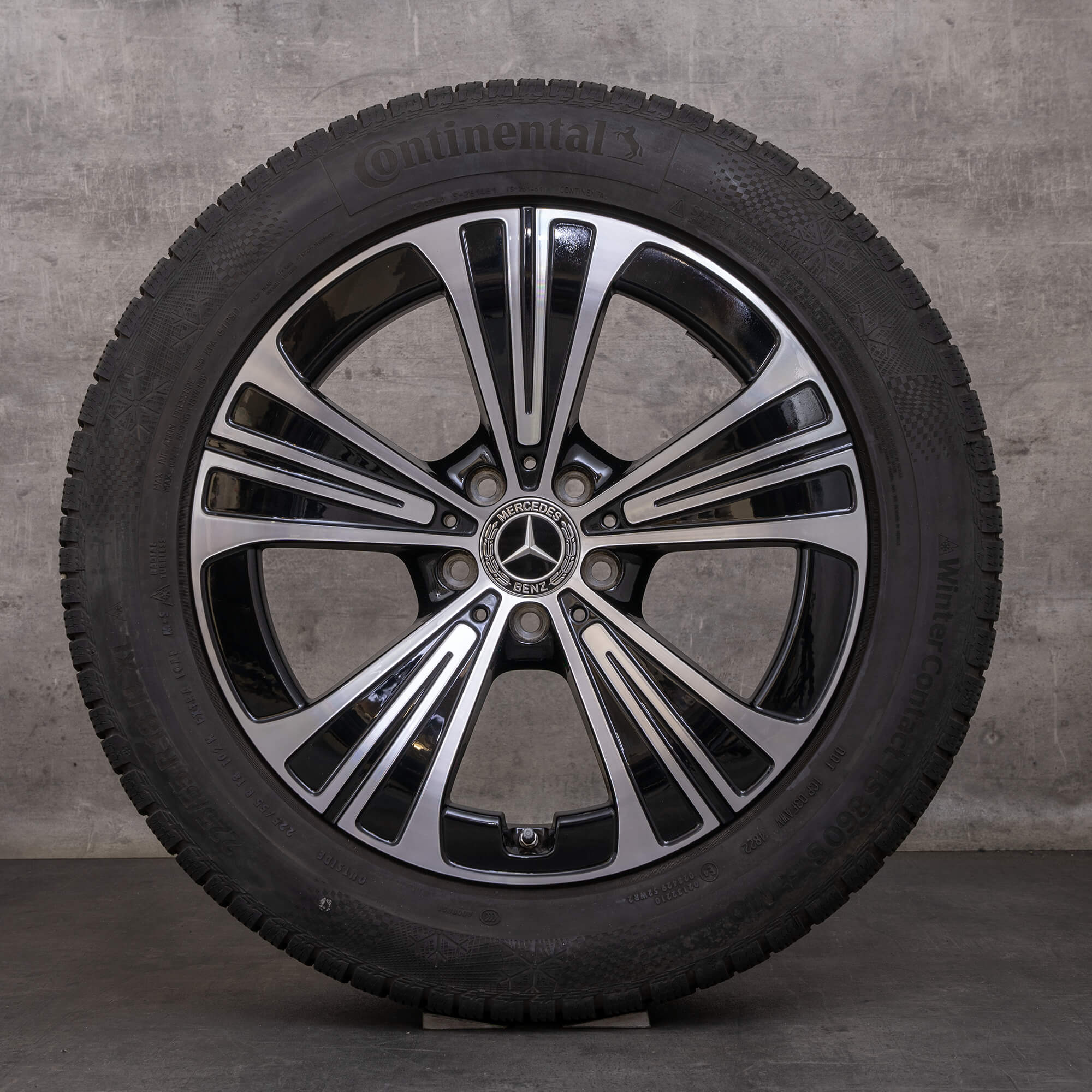 Alkuperäiset Mercedes Benz E-sarjan talvirenkaat 18 tuuman W214 S214 vanteet A2144012200 musta Kiillotettu