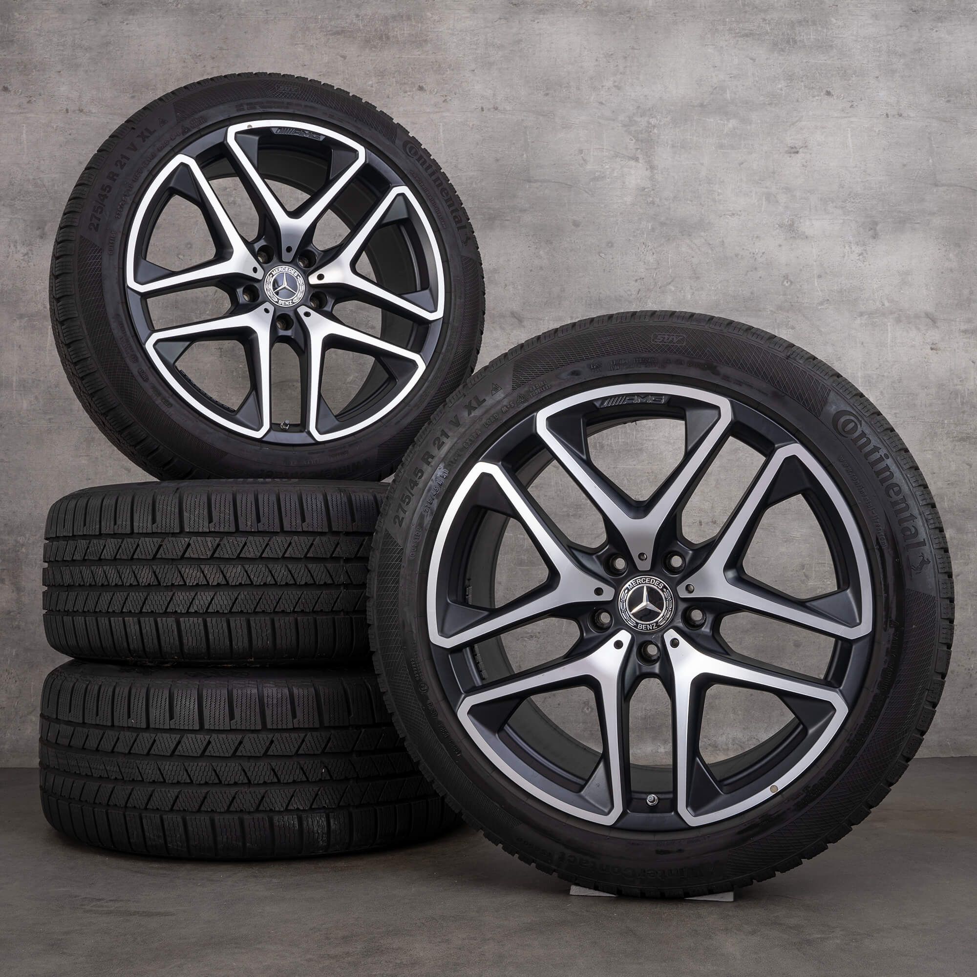 OEM Mercedes Benz G-Class G63 AMG snow tire packages 21 inch W463A W465 Rims A4634011900 black matt glossy turned