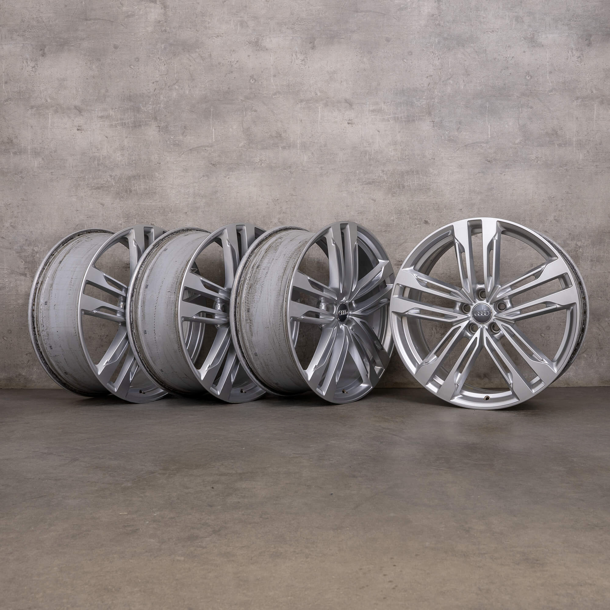 Jantes d'origine Audi A6 S6 21 pouces 4K C8 4K0601025AP argent
