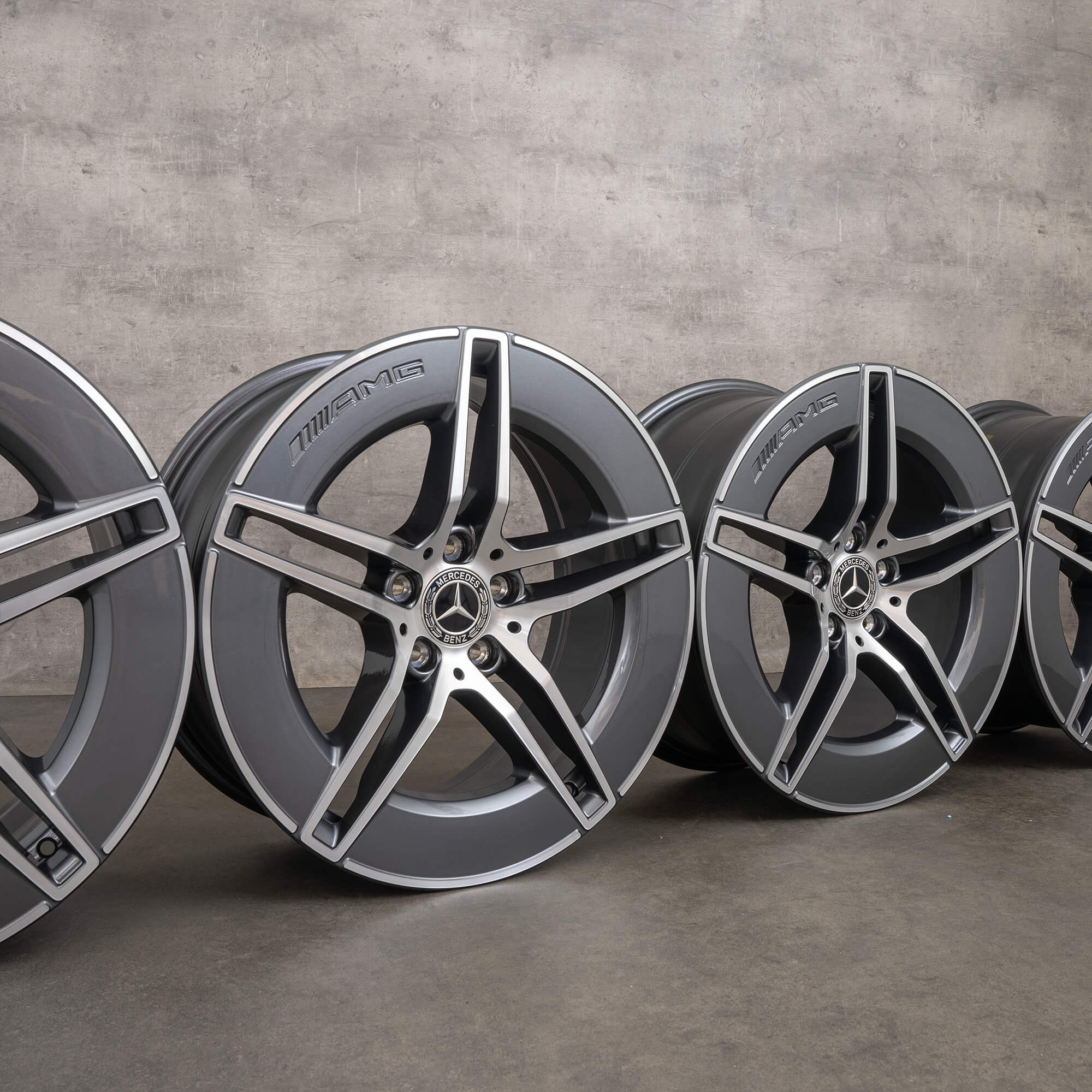 Original AMG Mercedes Benz E-Klasse Felgen 19 Zoll W214 S214 A2144010300 A2144010400 himalaya grey glanzgedreht NEU