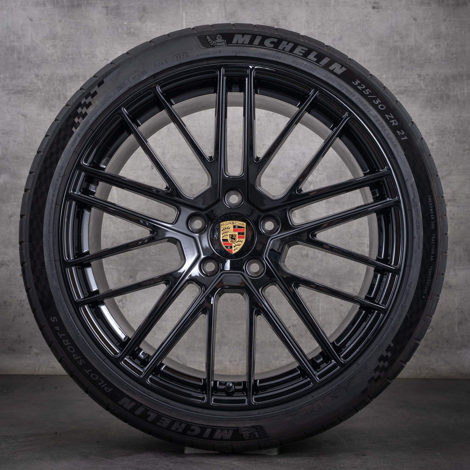 Alkuperäiset Porsche Panamera 971 -vanteet 21 tuumaa G2-kesärenkaat 971601025AL 971601025AN 911 Turbo -malli kiiltävä musta