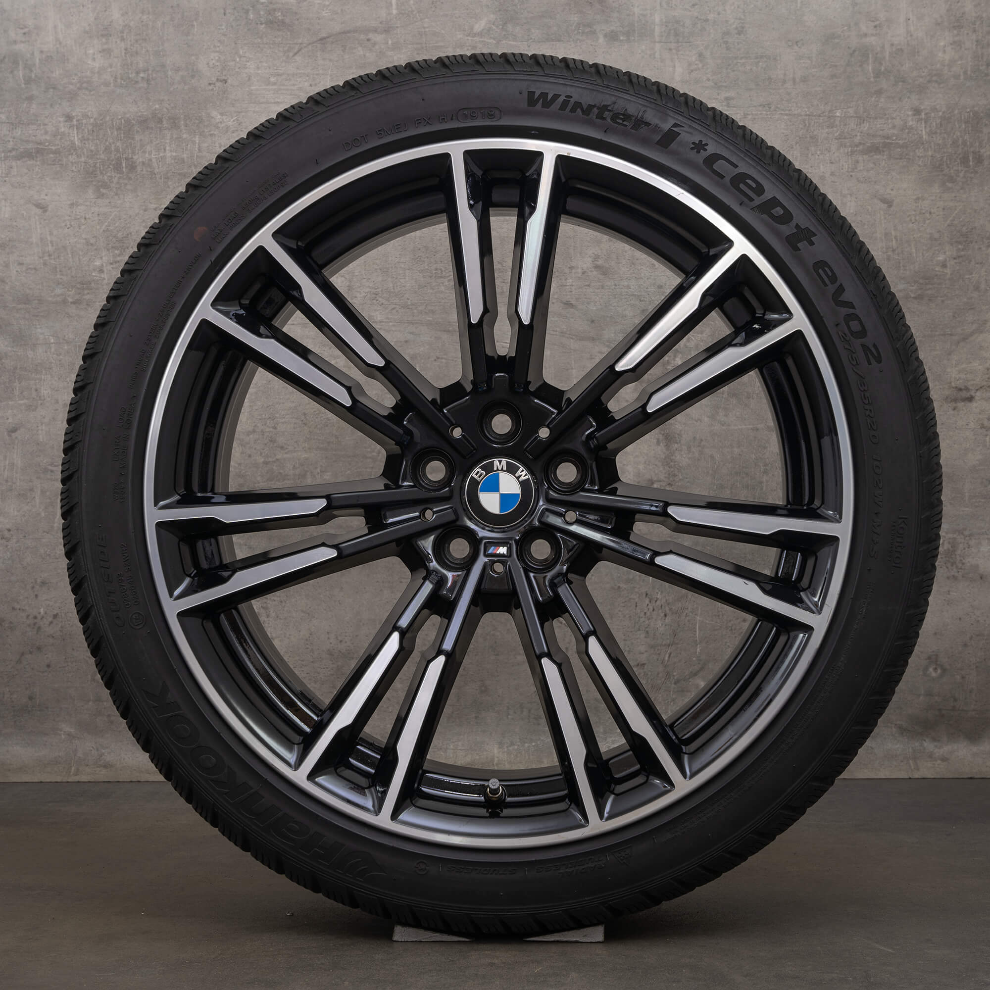 Alkuperäiset BMW M5 M8 vanteet 20 tuuman F90 F91 F92 F93 kesäpyörät styling 706 M 8073977 8073979 musta kiillotettu