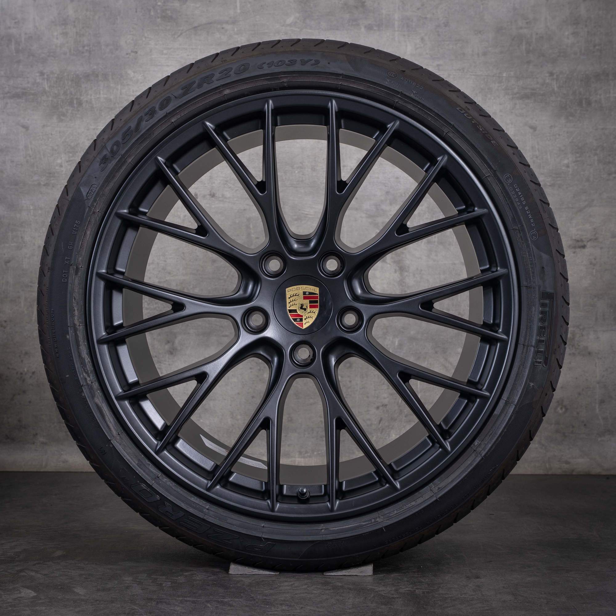 Alkuperäiset Porsche 911 -vanteet 20 tuumaa 991 II Carrera 4 & 4S kesärenkaat 99136271200 99136276005 mattamusta