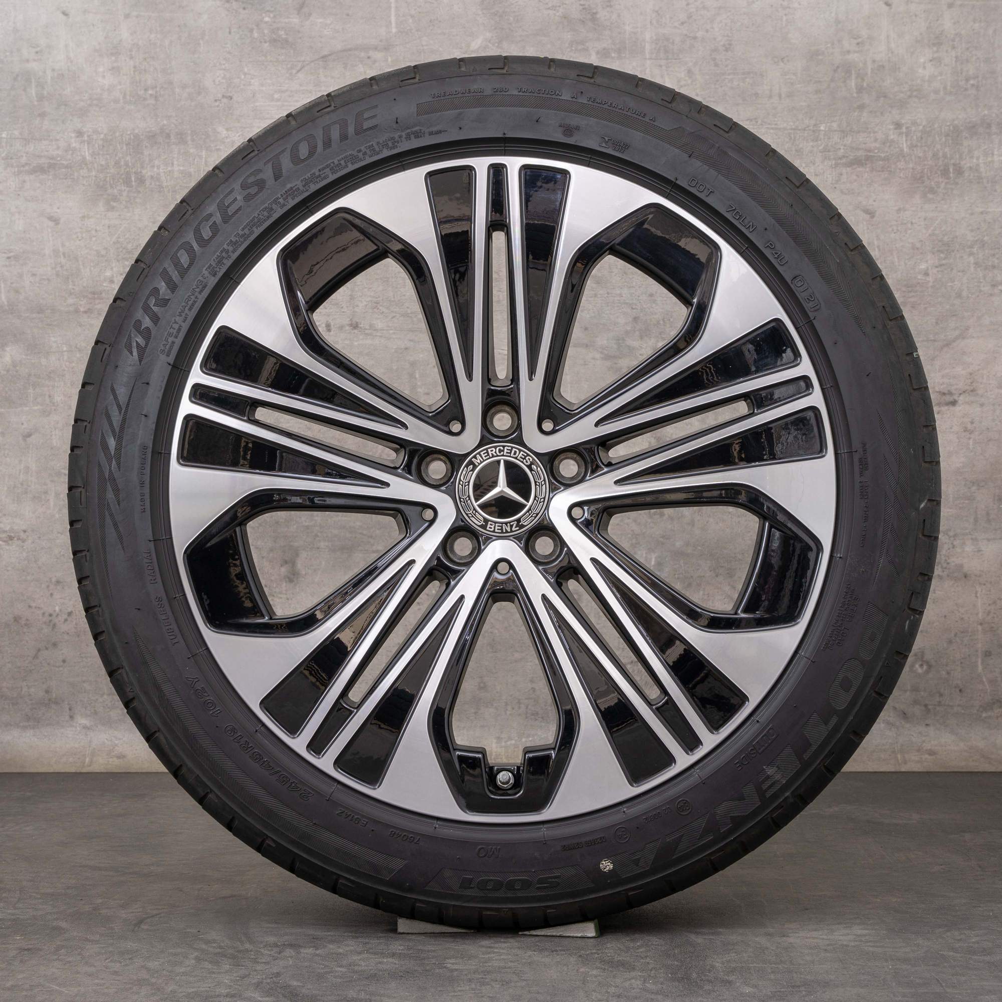 Jante originale Mercedes Benz E-Class 19 inch W214 S214 Anvelope de vară A2144012300 negru Lucios