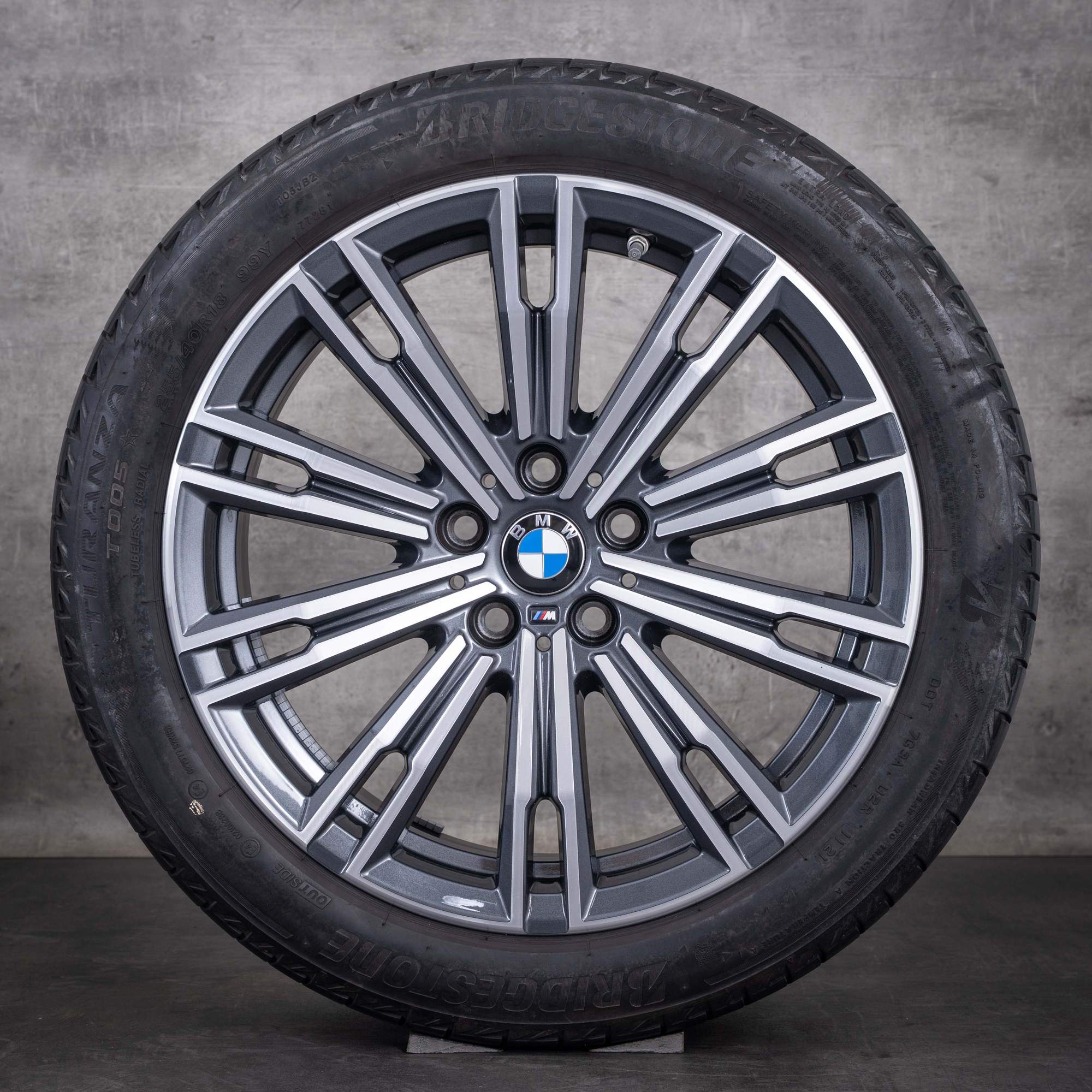 Jante originale BMW Seria 2 3 4 18 inci G42 G20 G21 G22 G23 anvelope de vară 790 M 8089890 8089891 culoare Orbit Grey jante diamantate