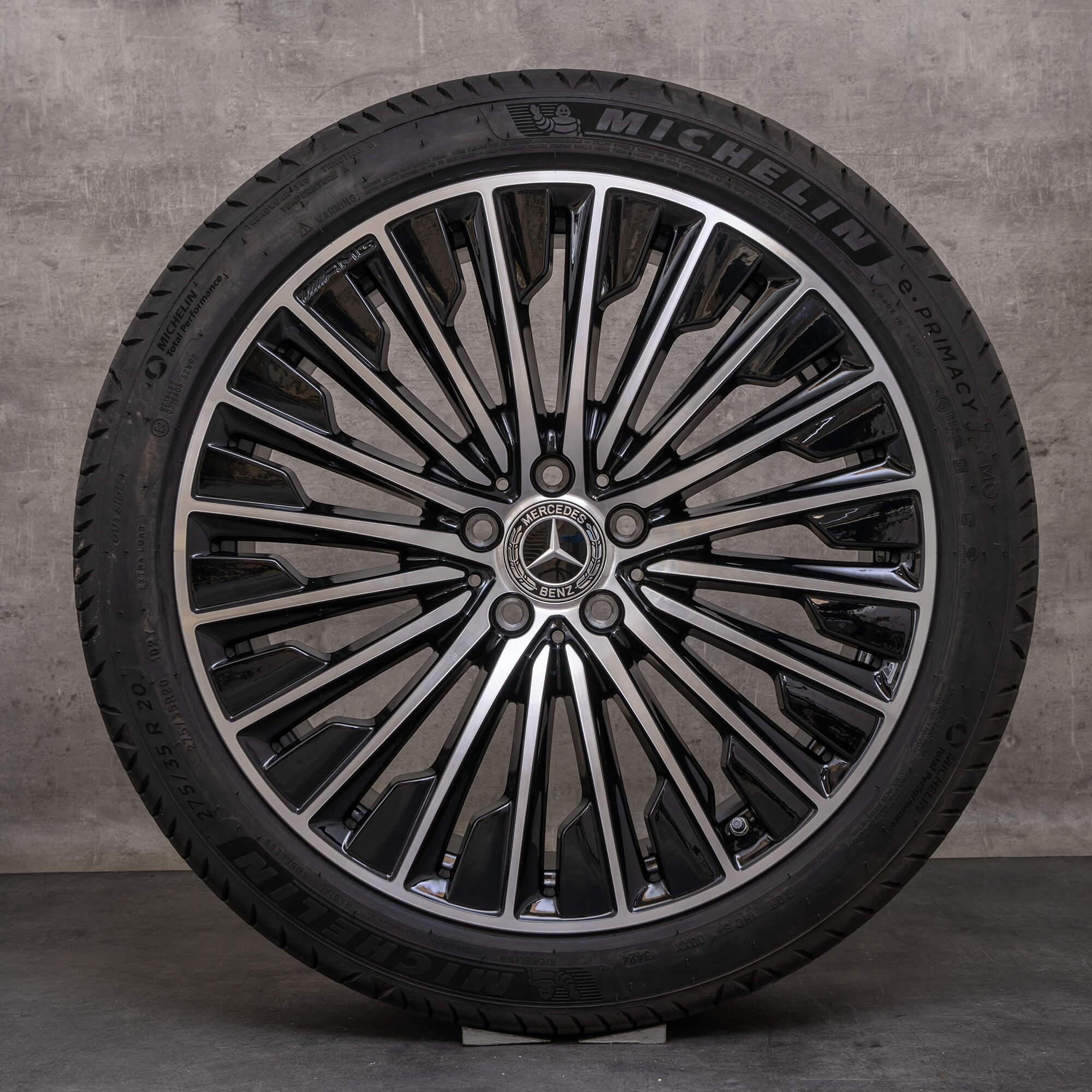 Originale Mercedes Benz E-Klasse AMG sommerhjul 20 tommer W214 S214 fælge A2144010500 A2144010600 sort poleret