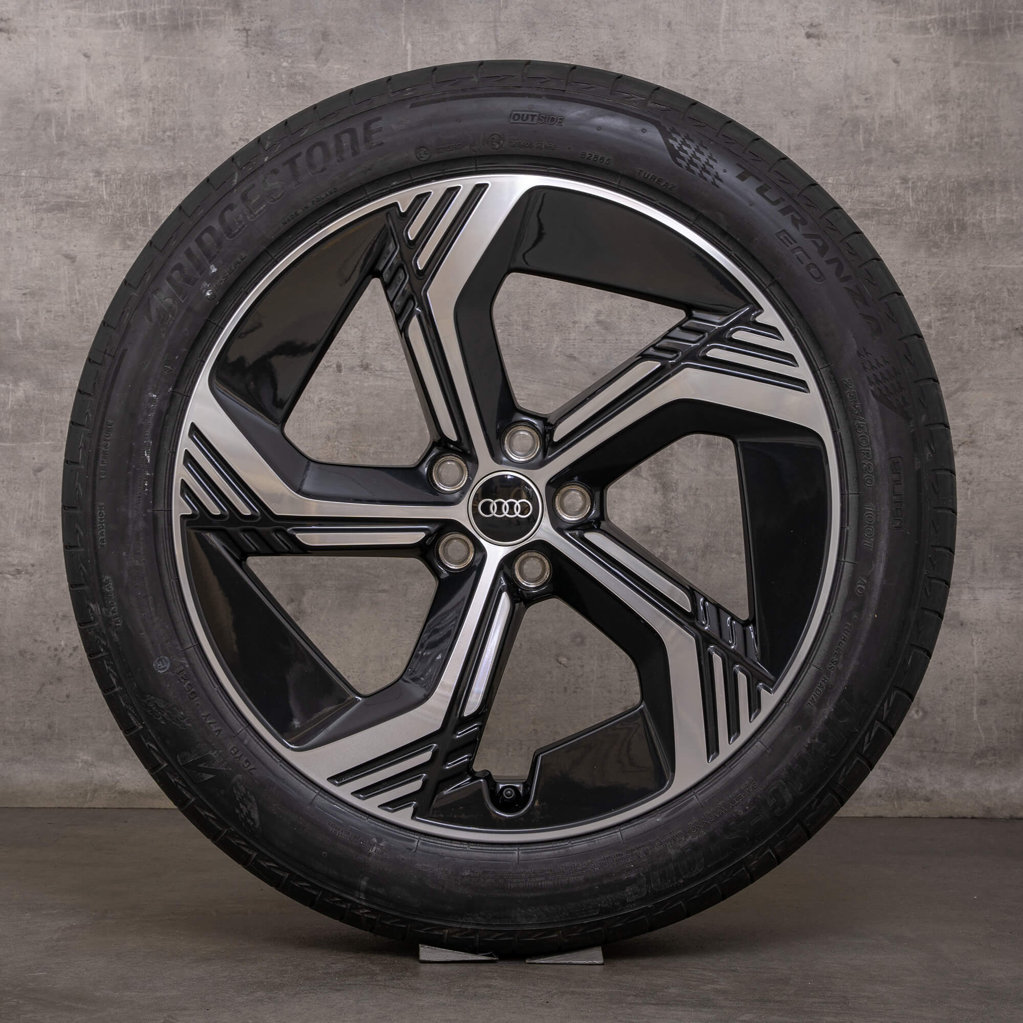 Originale Audi Q4 e-tron & Sportback fælge 20 tommer FZ sommerhjul 89G601025H 89G601025J antracit blank drejet NYHED