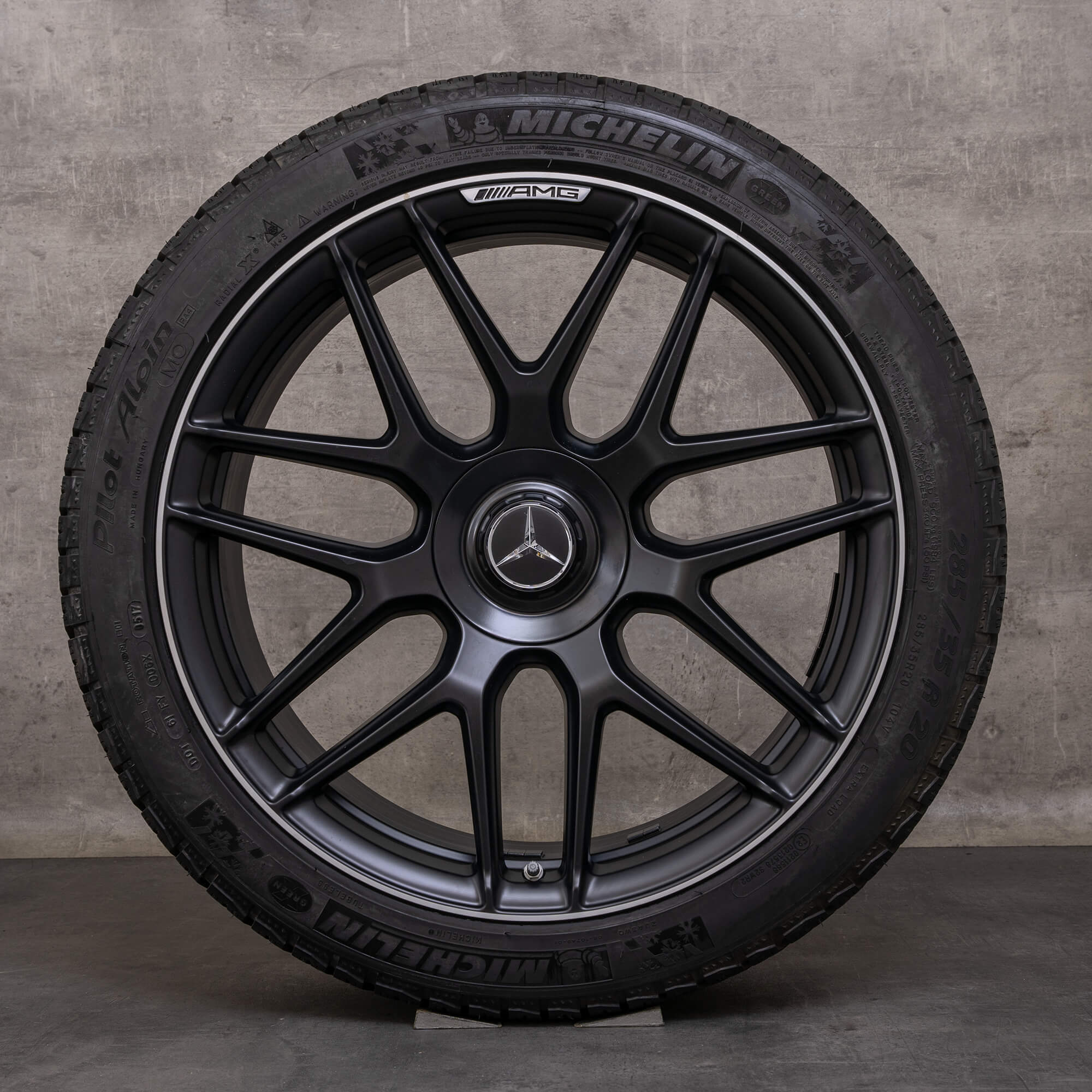 Orijinal Mercedes Benz S-Serisi S63 S65 AMG Winterrder 20 inç W222 A217 C217 Jantlar A2224014200 A2224014300 siyah mat parlak tornalanmış