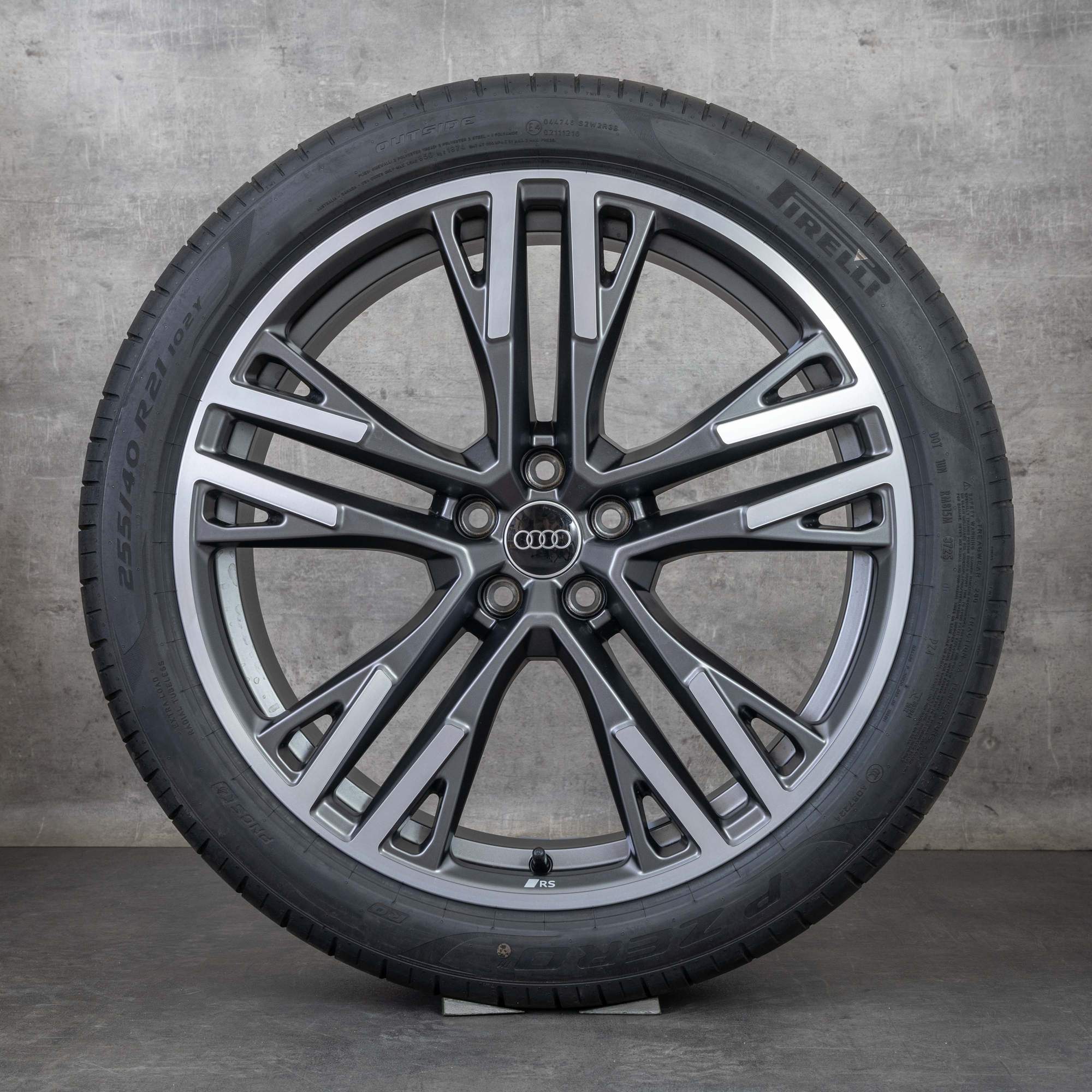 Original Audi Q5 SQ5 Felgen 21 Zoll GU Sommerräder 8MA601025M grau seidenmatt glanzgedreht