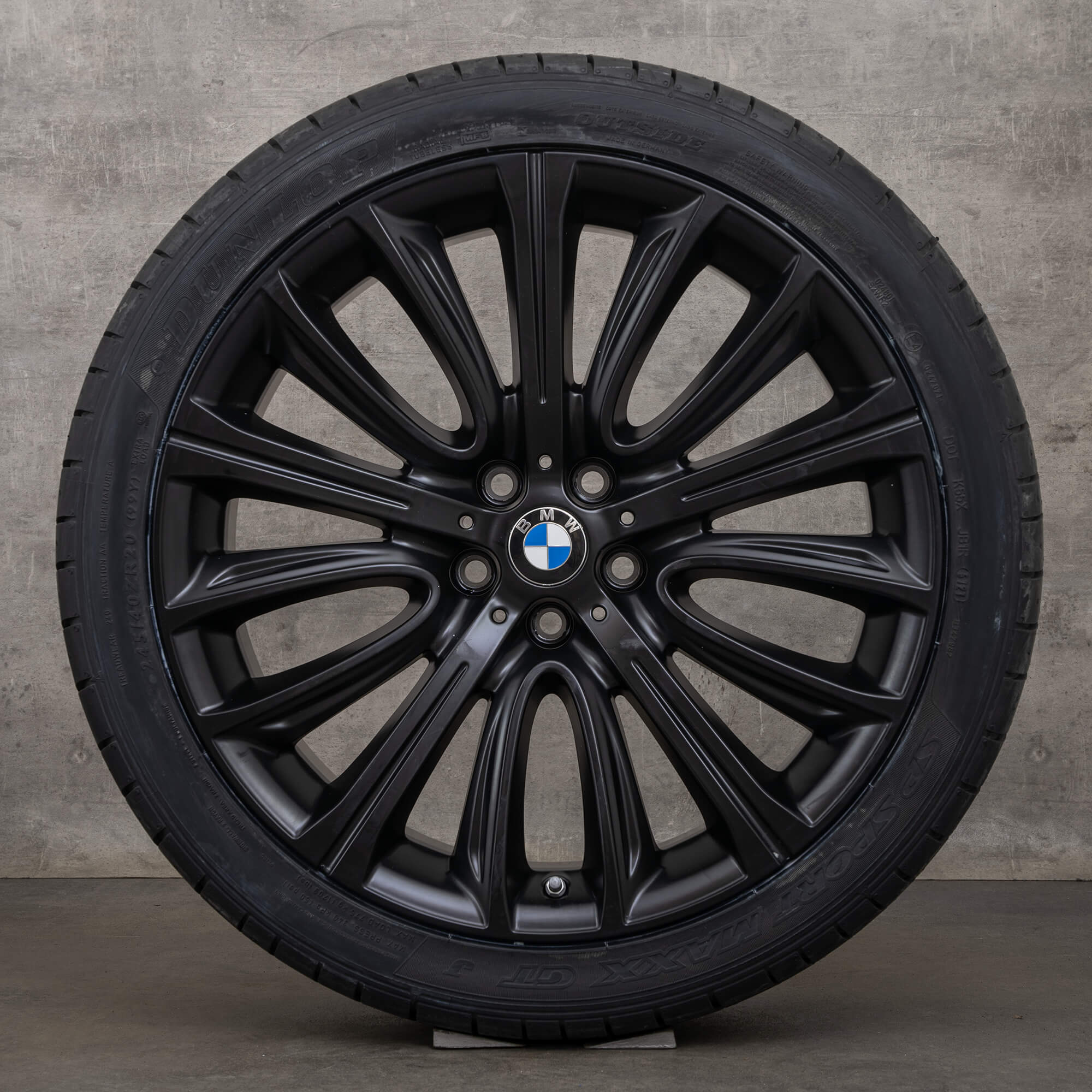 Oem BMW Série 7 6 pneus hiver jantes 20 pouces G11 G12 G32 GT Gran Turismo Styling 628 6863110 6863111 noir mat